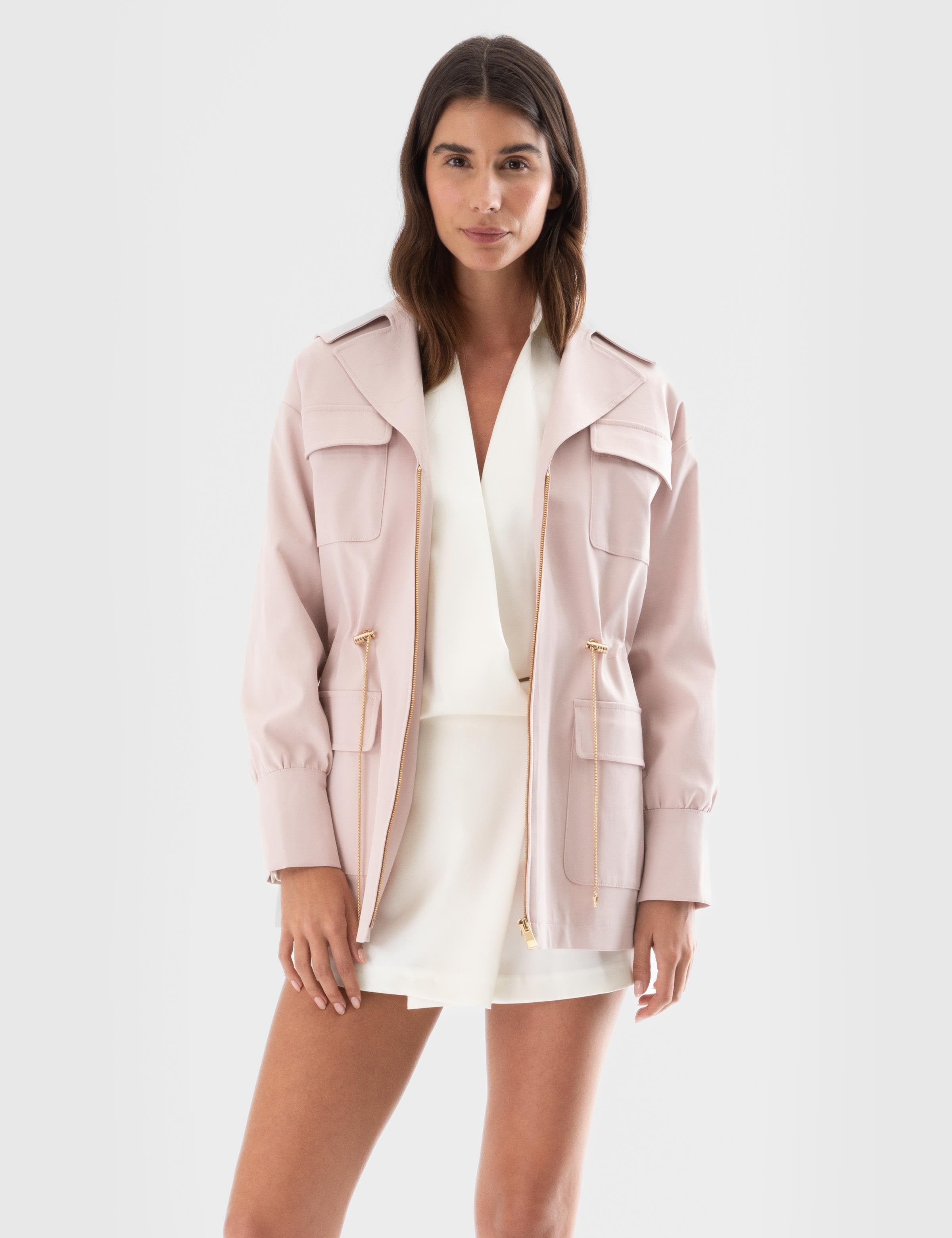 Matia Powder Pink Women's Trench Coat