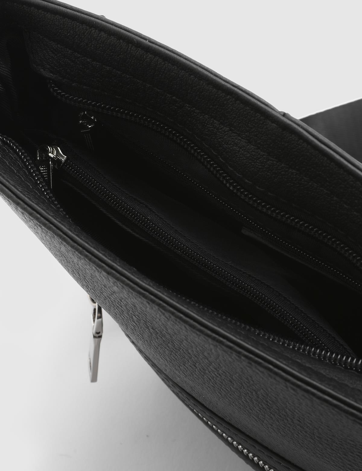 Max Black Leather Men's Shoulder Bag