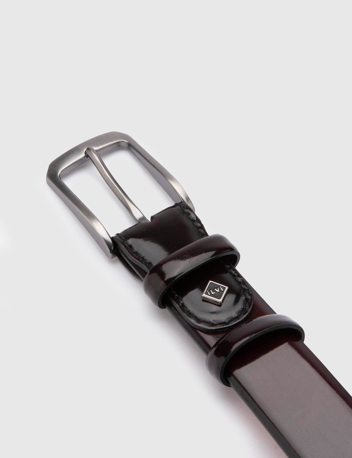 Meije Burgundy Florentic Leather Men's Belt