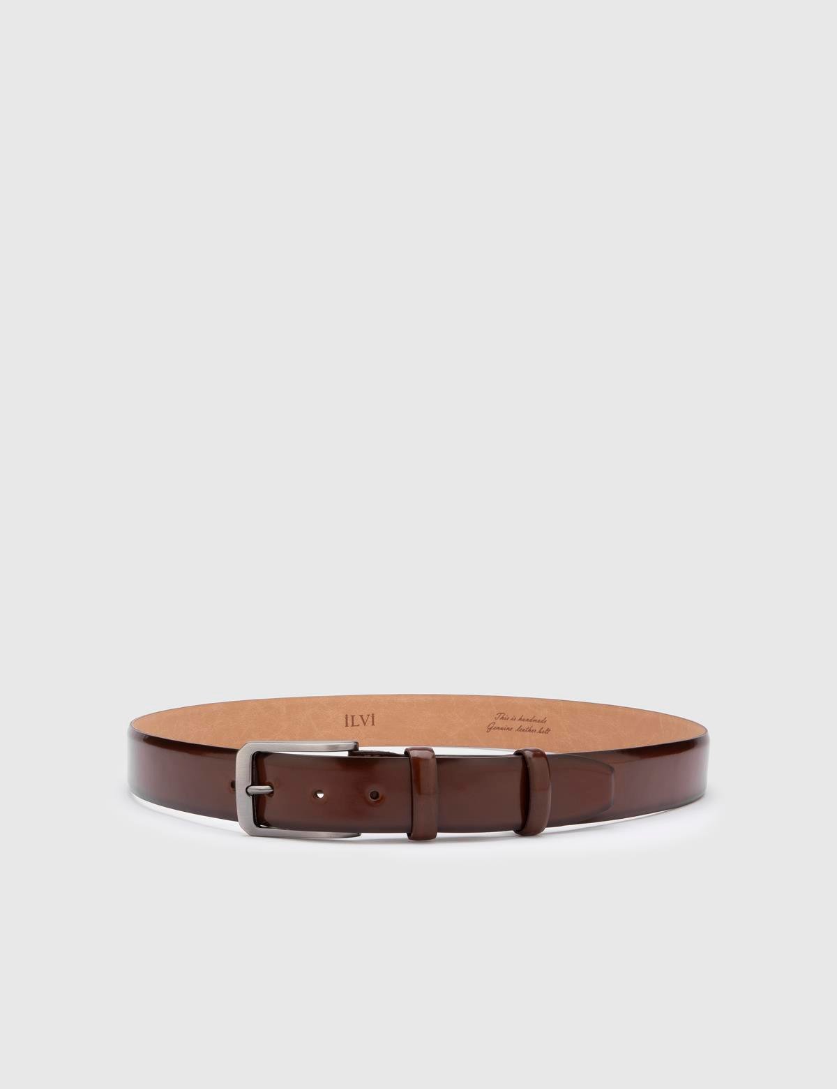 Meije Saddle Brown Florentic Leather Men's Belt