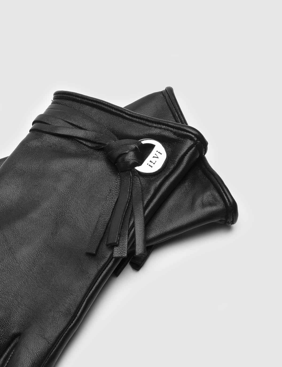 Melendez Black Women's Leather Gloves