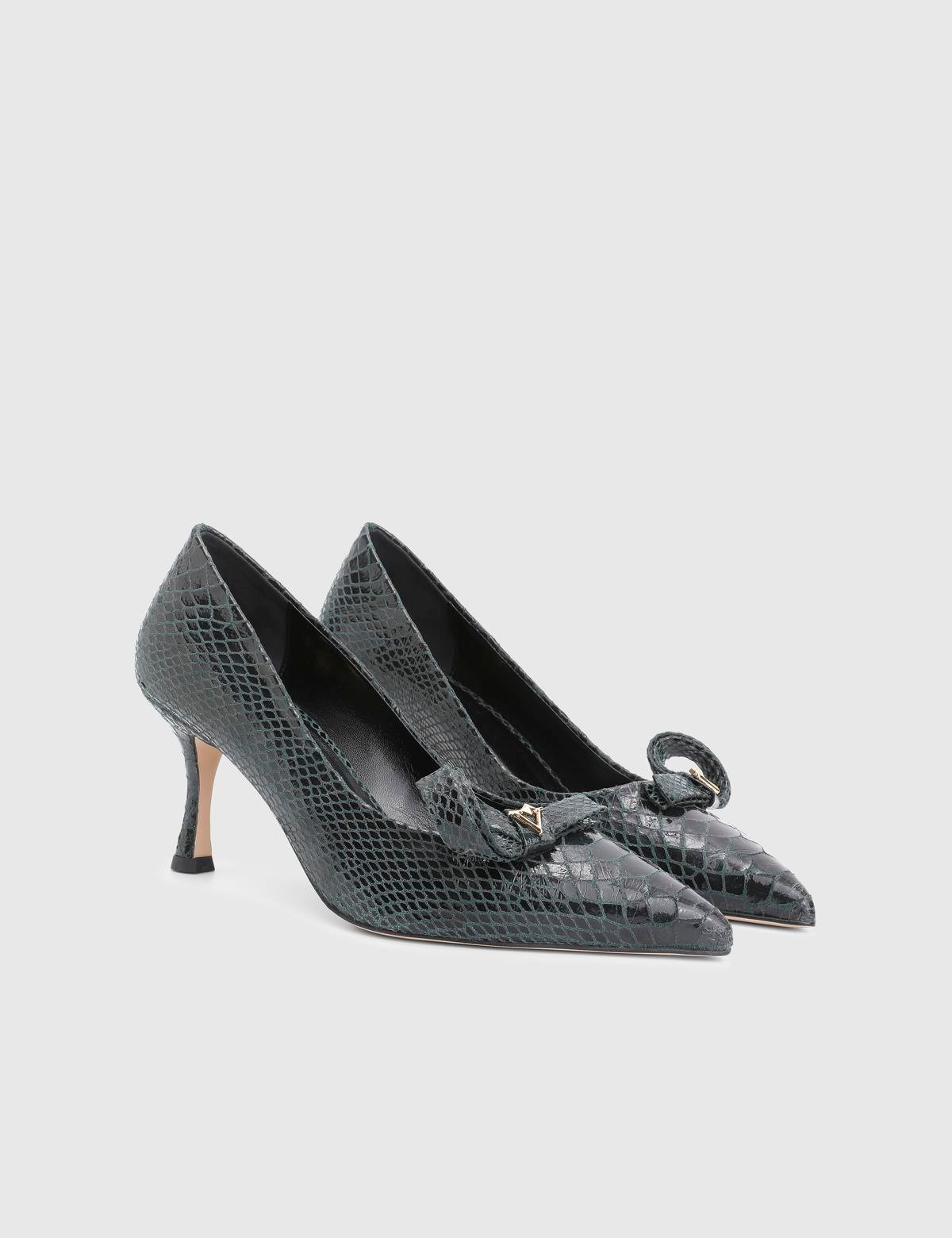 Merisa Green Printed Leather Women's Pump