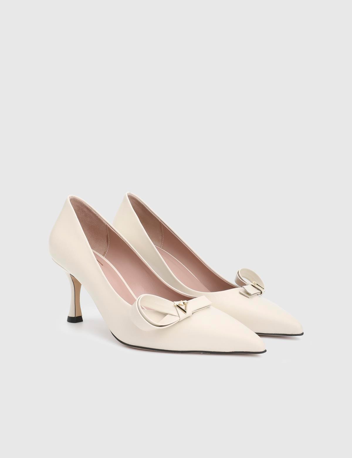 Merisa Beige Leather Women's Pump