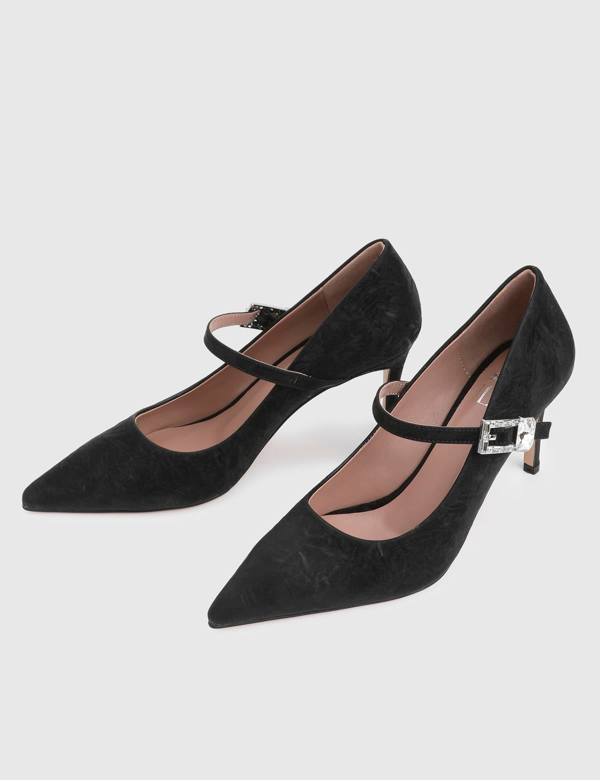 Militia Black Leather Fabric Women's Pump