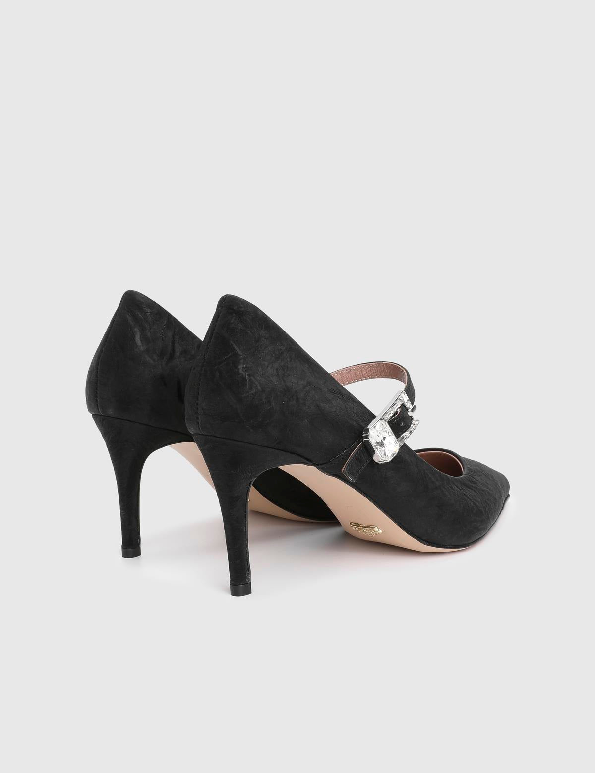 Militia Black Leather Fabric Women's Pump