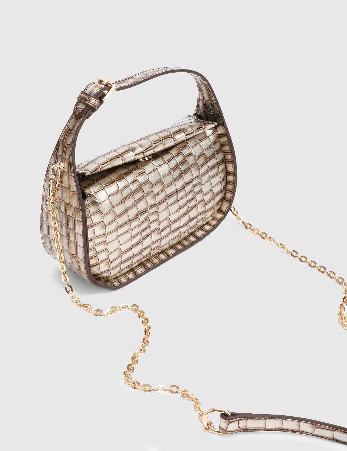 Morina Gold Crocodile Women's Handbag