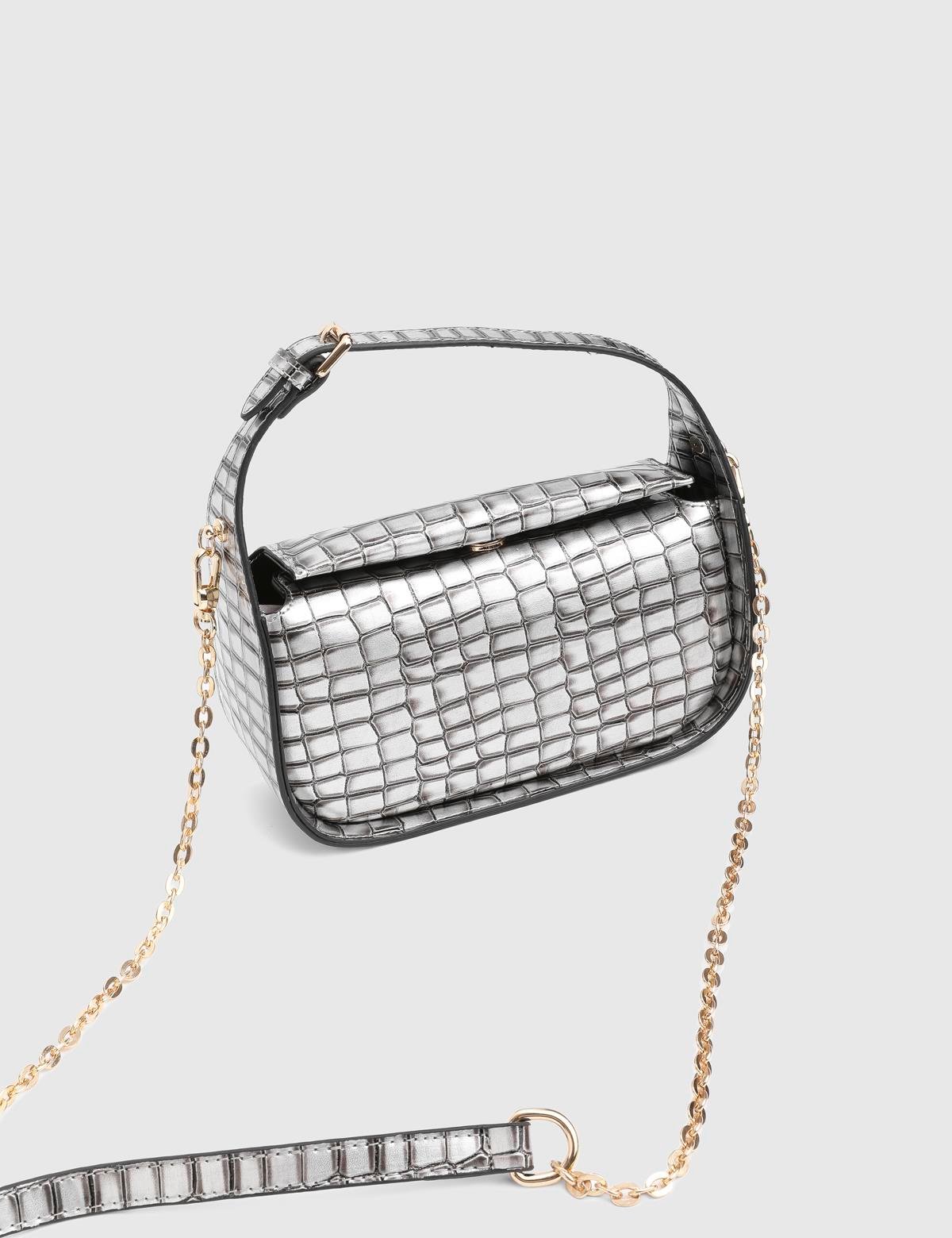 Morina Silver Crocodile Women's Handbag