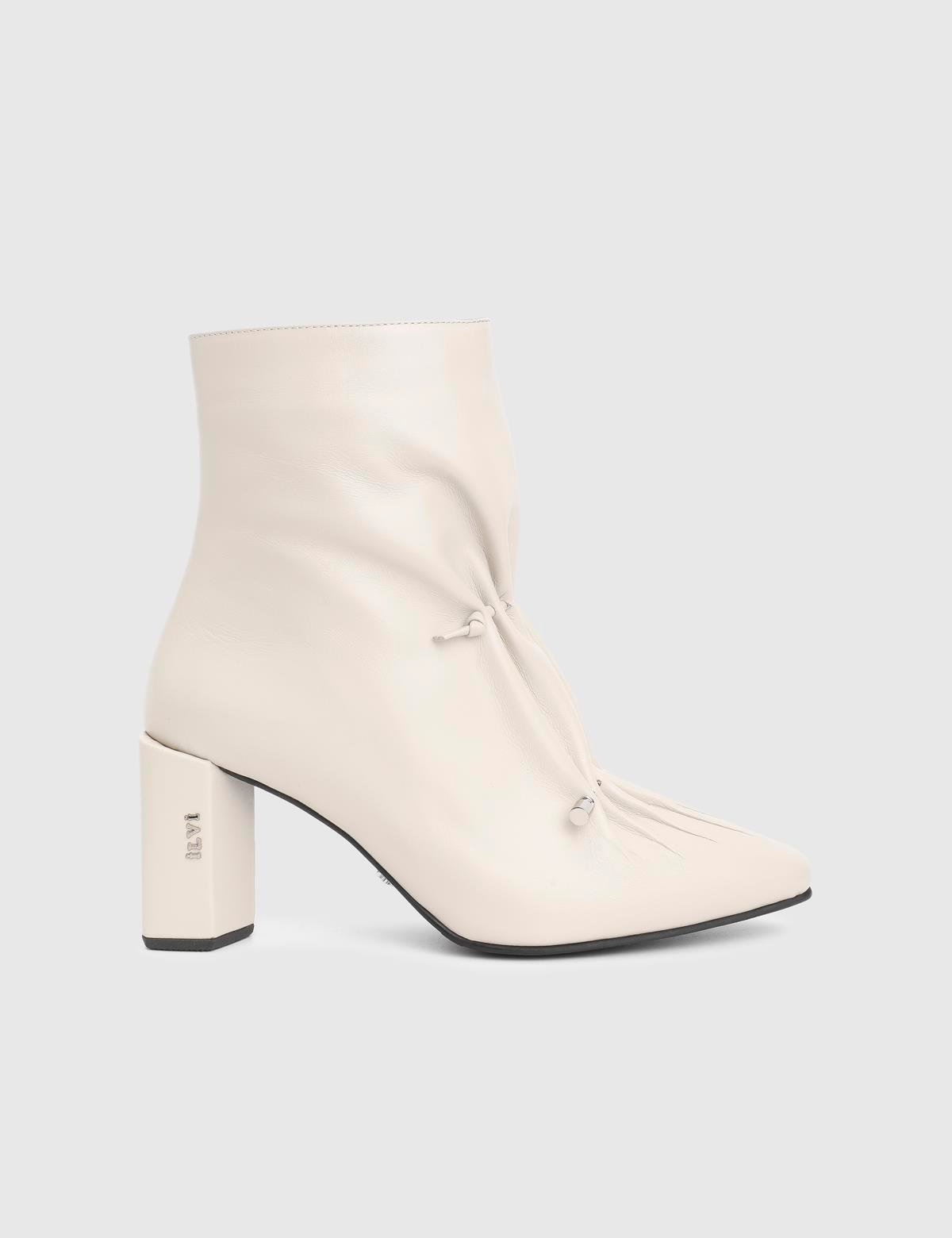 Moxy Cream Leather Women's Heeled Boot
