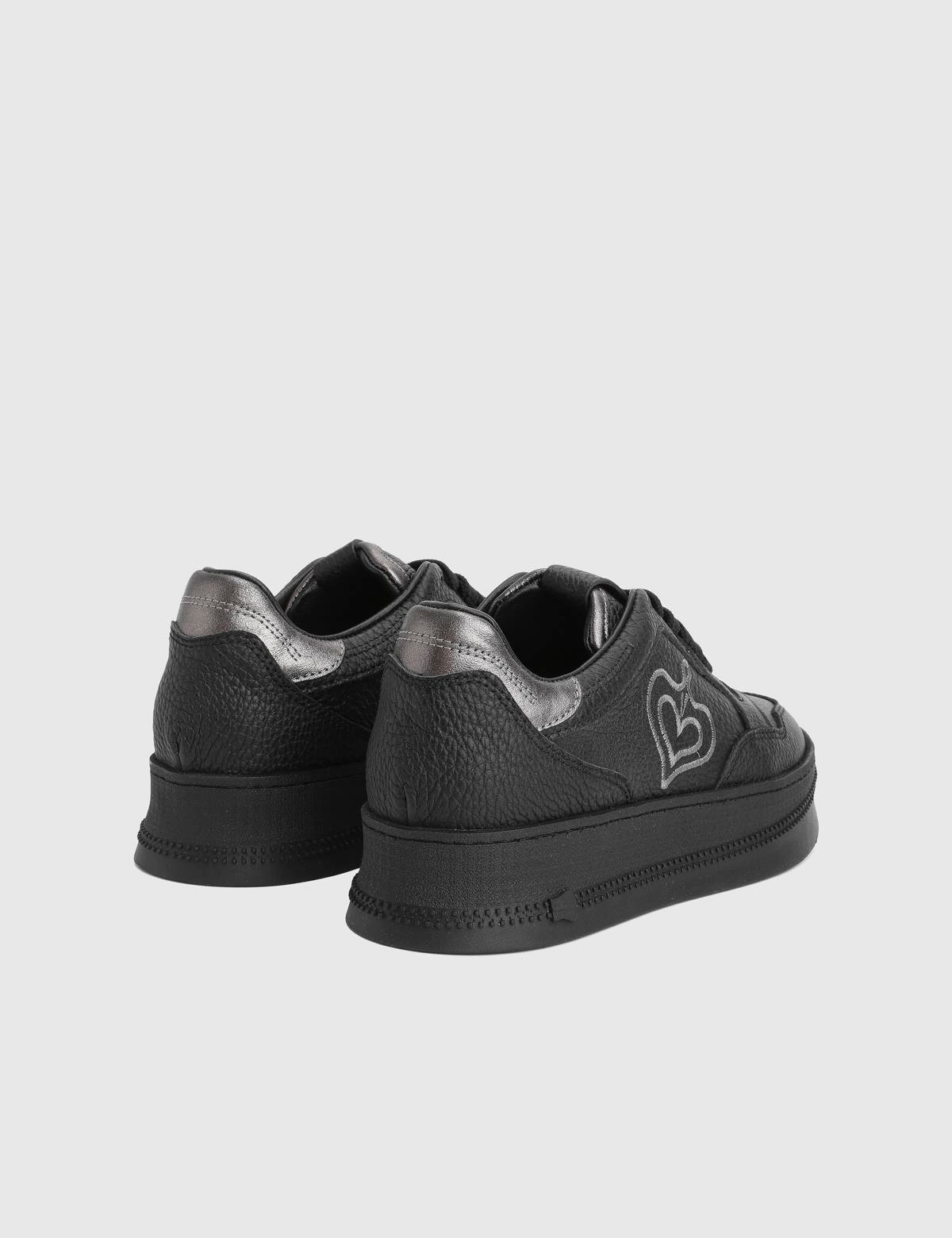 Musle Black Floater Leather Women's Sneaker