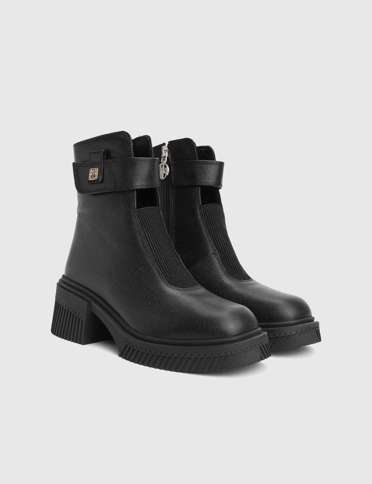 Mussy Black Leather Women's Boot