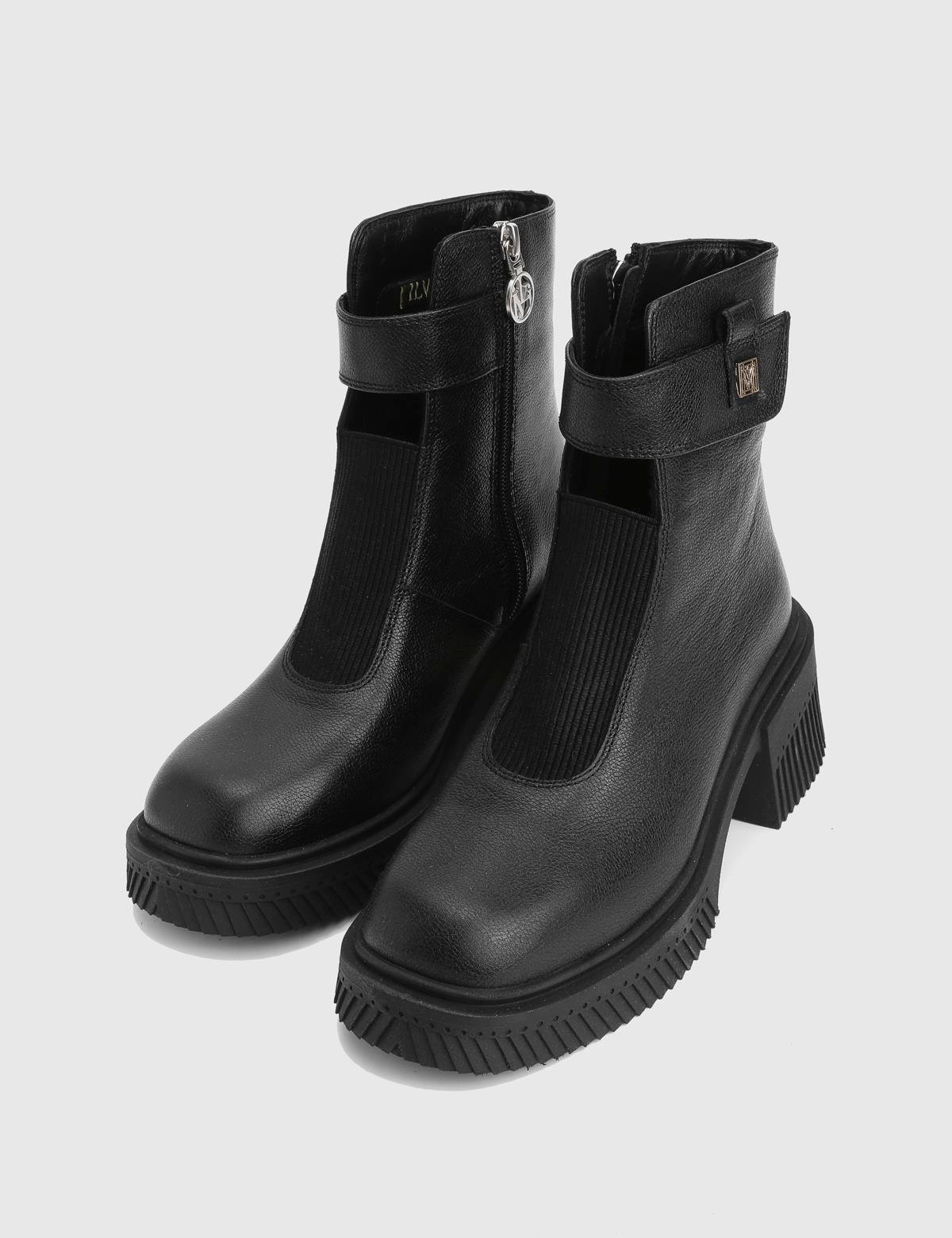 Mussy Black Leather Women's Boot