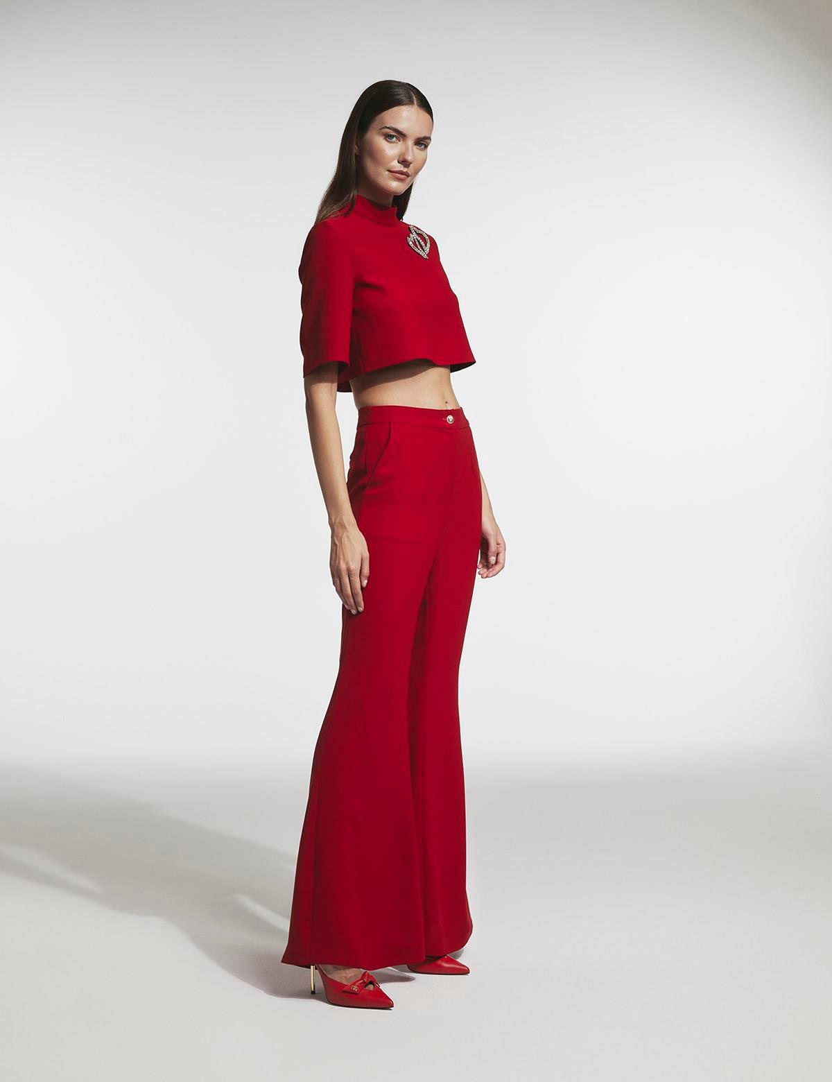 Nallely Red Women's Trousers
