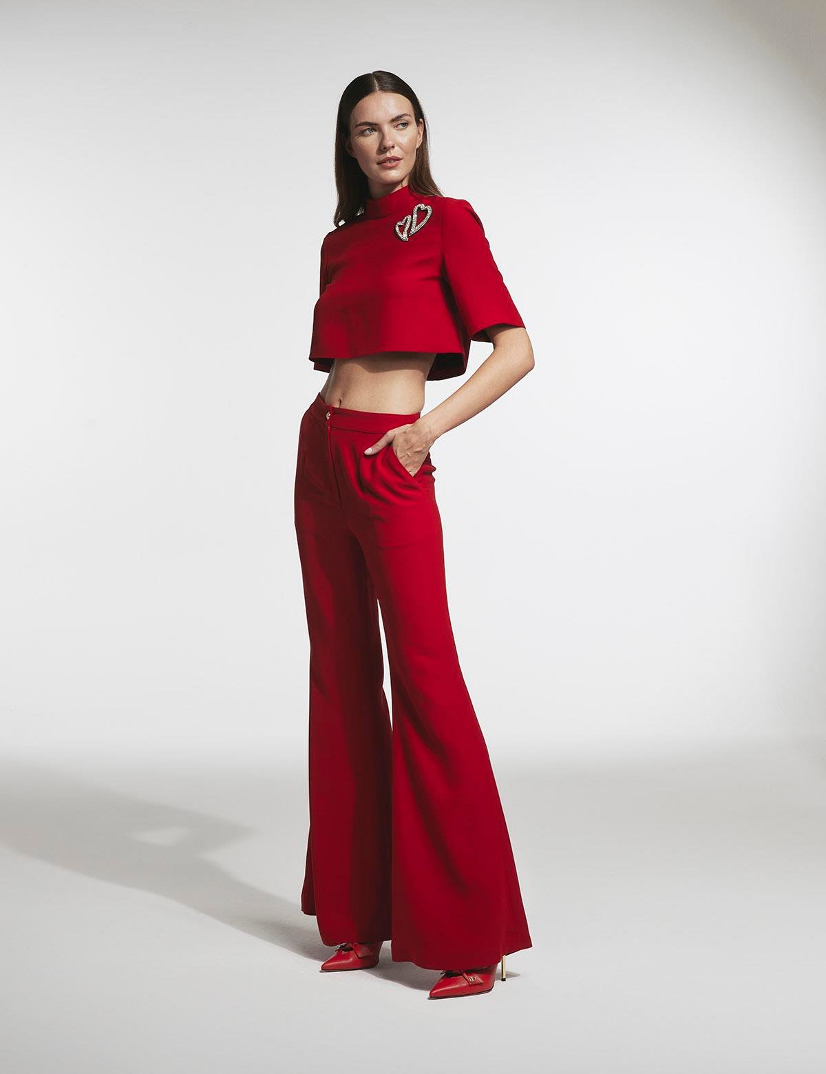Nallely Red Women's Trousers