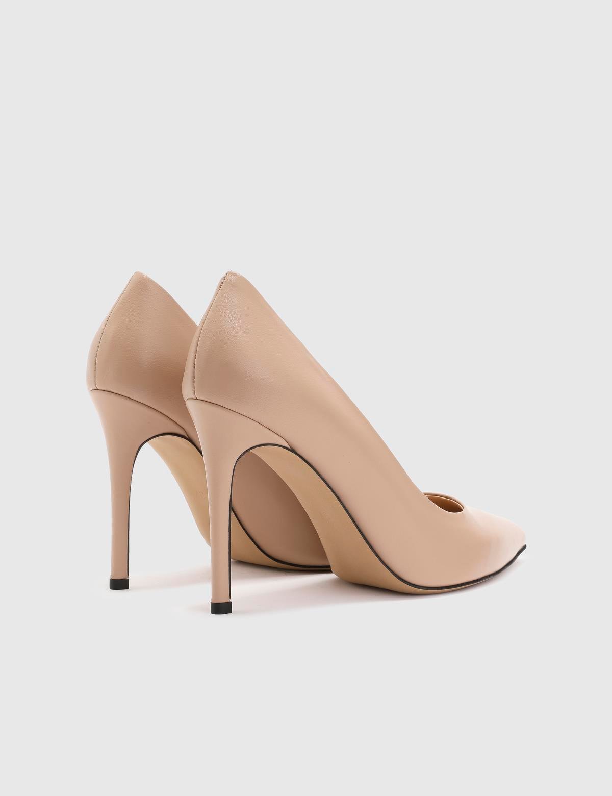 Nelli Beige Leather Women's Stiletto