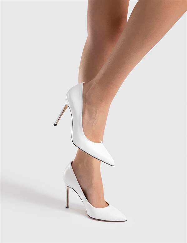 Nelli White Leather Women's Stiletto