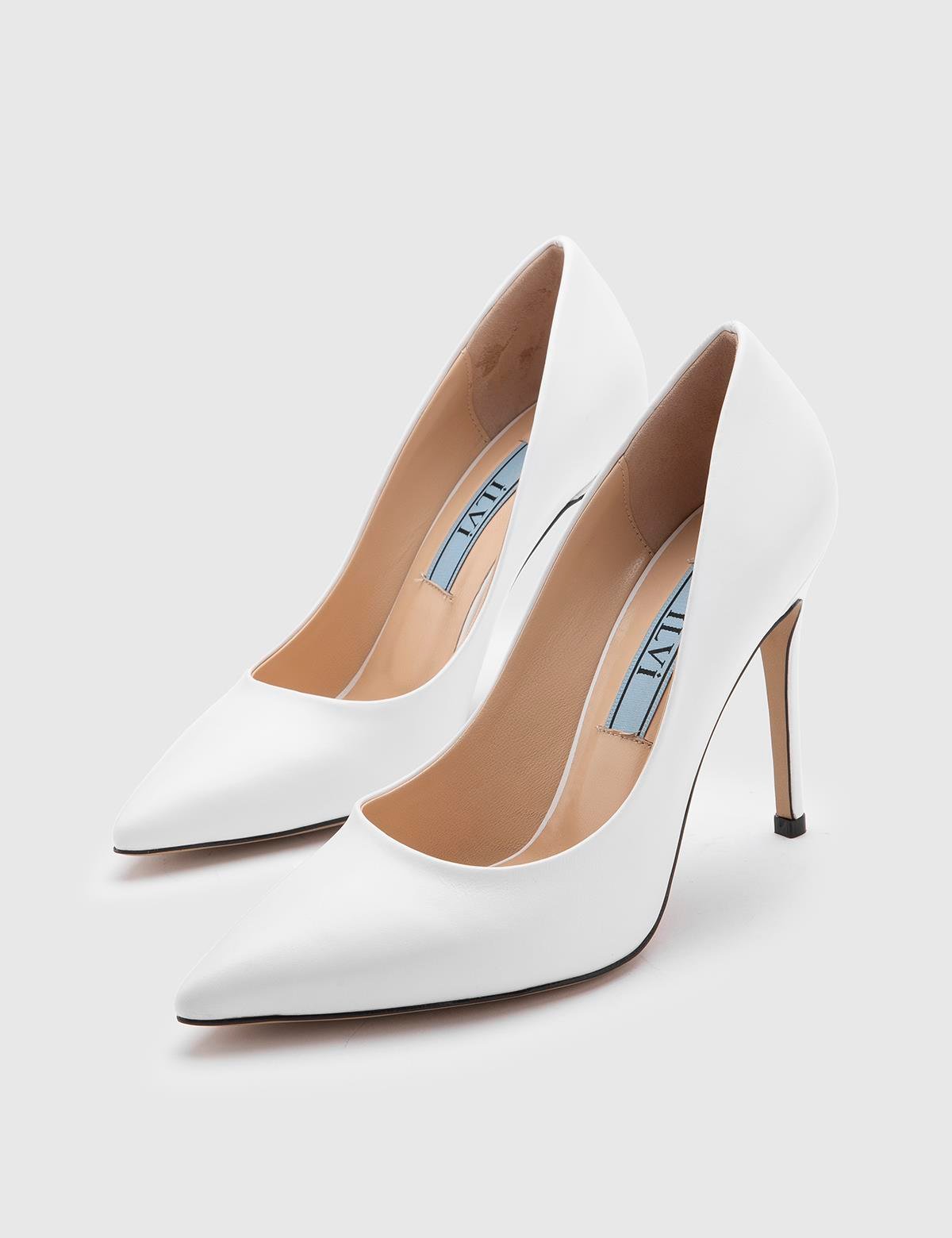 Nelli White Leather Women's Stiletto