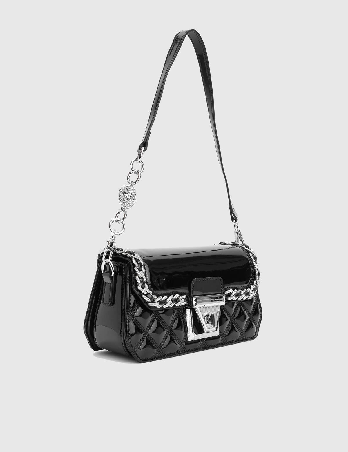 Nereid Glossy Black Women's Shoulder Bag