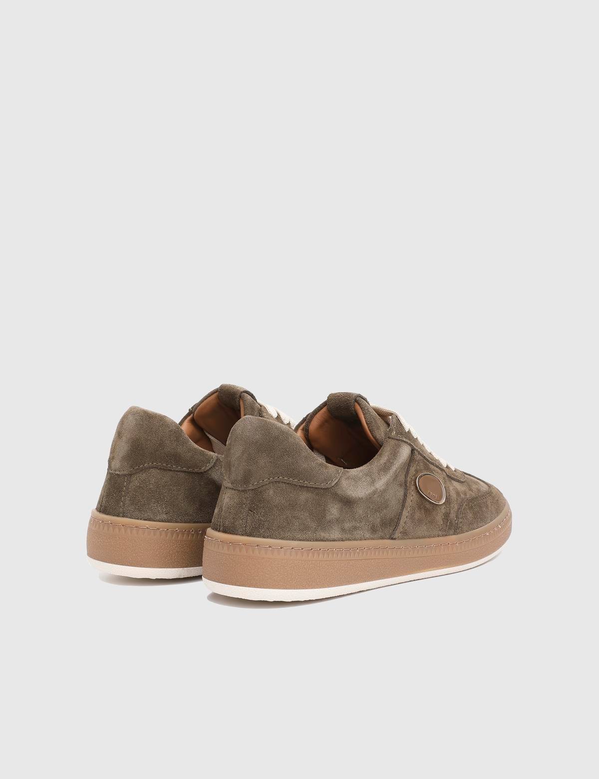 Nicoli Khaki Suede Leather Women's Sneaker