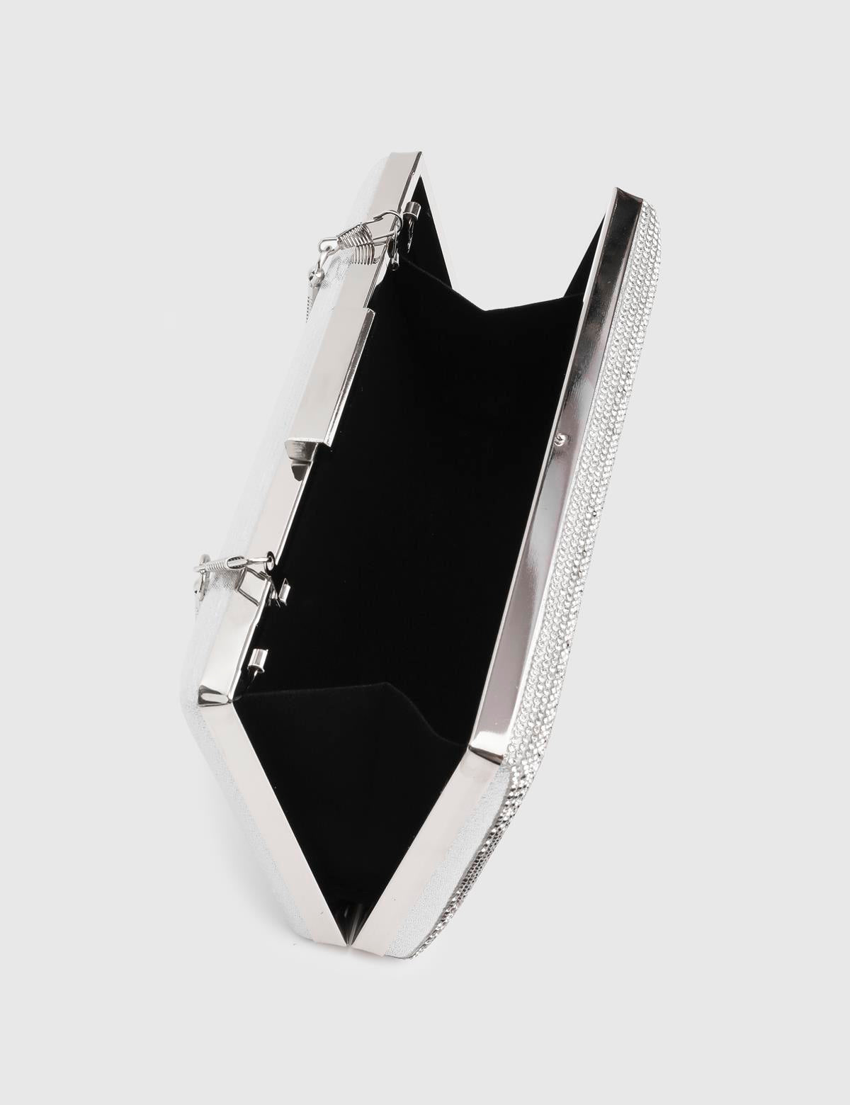 Nysa Silver Women's Clutch