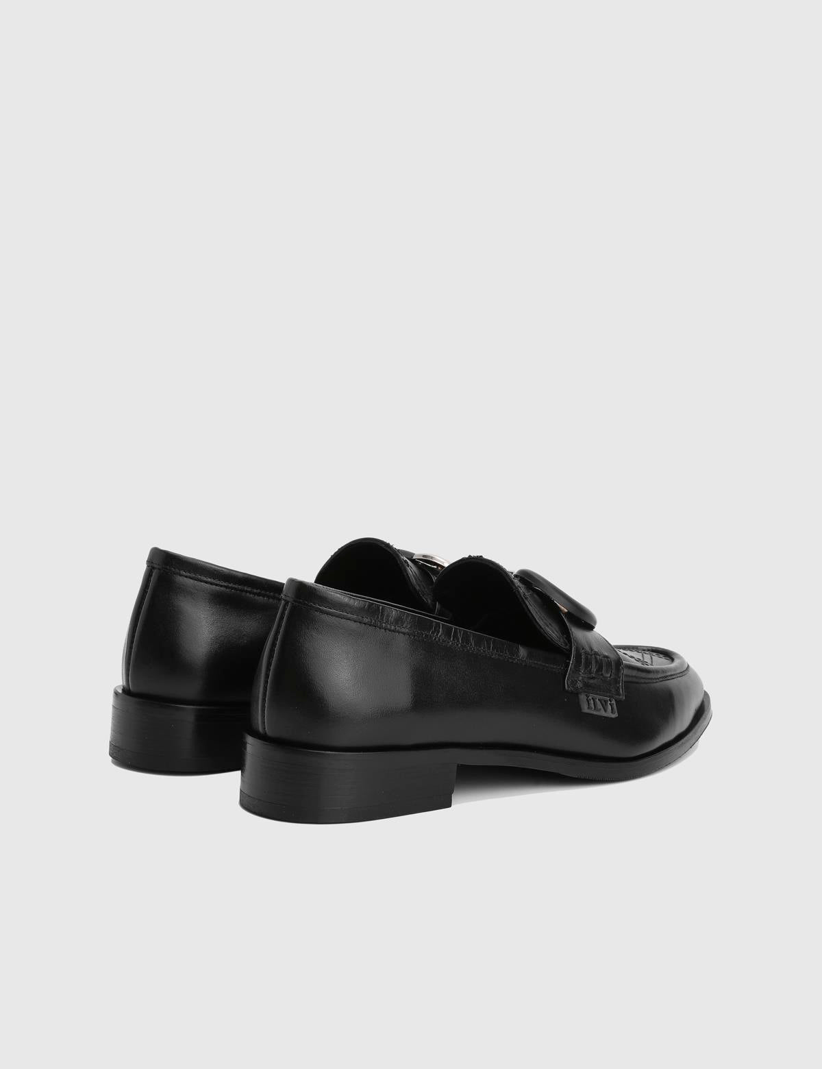 Orsina Black Leather Women's Loafer