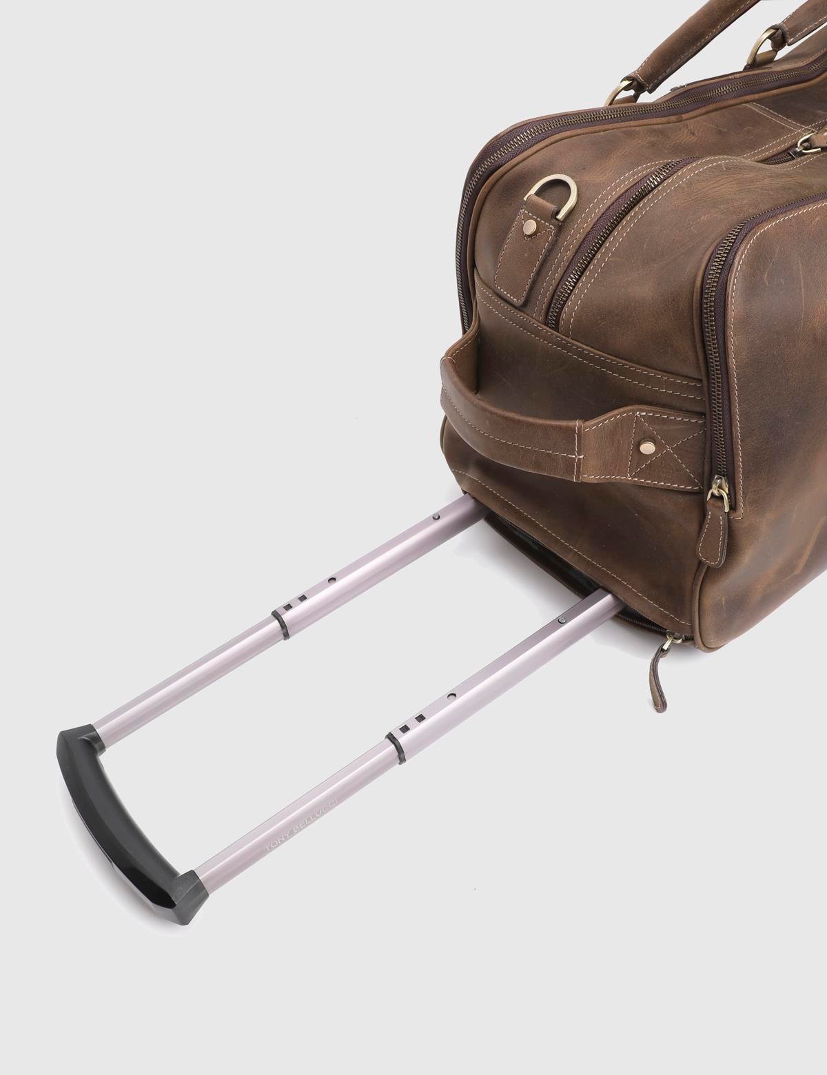 Orva Camel Crazy Leather Men's Suitcase