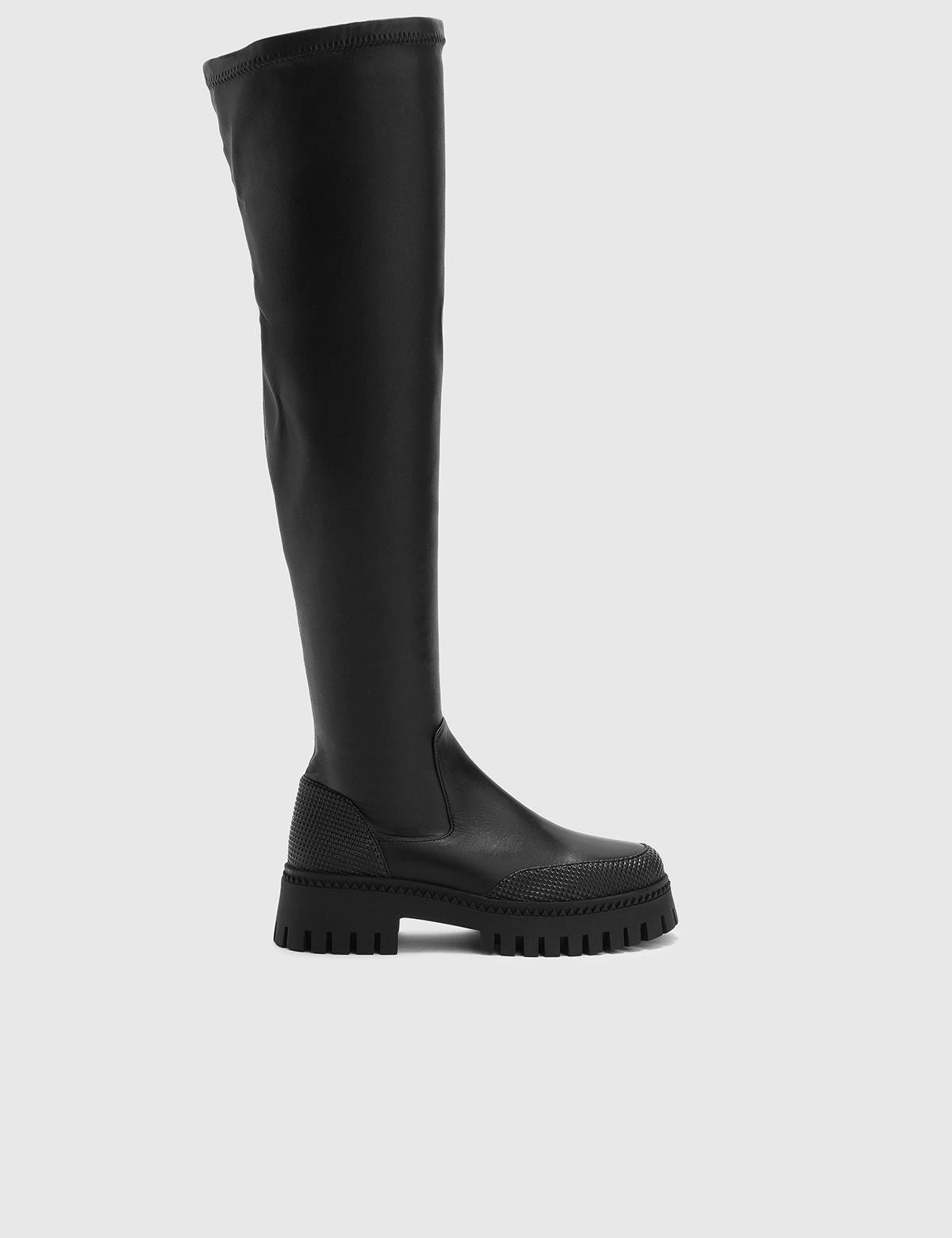 Palermo Black Leather Women's High Boot