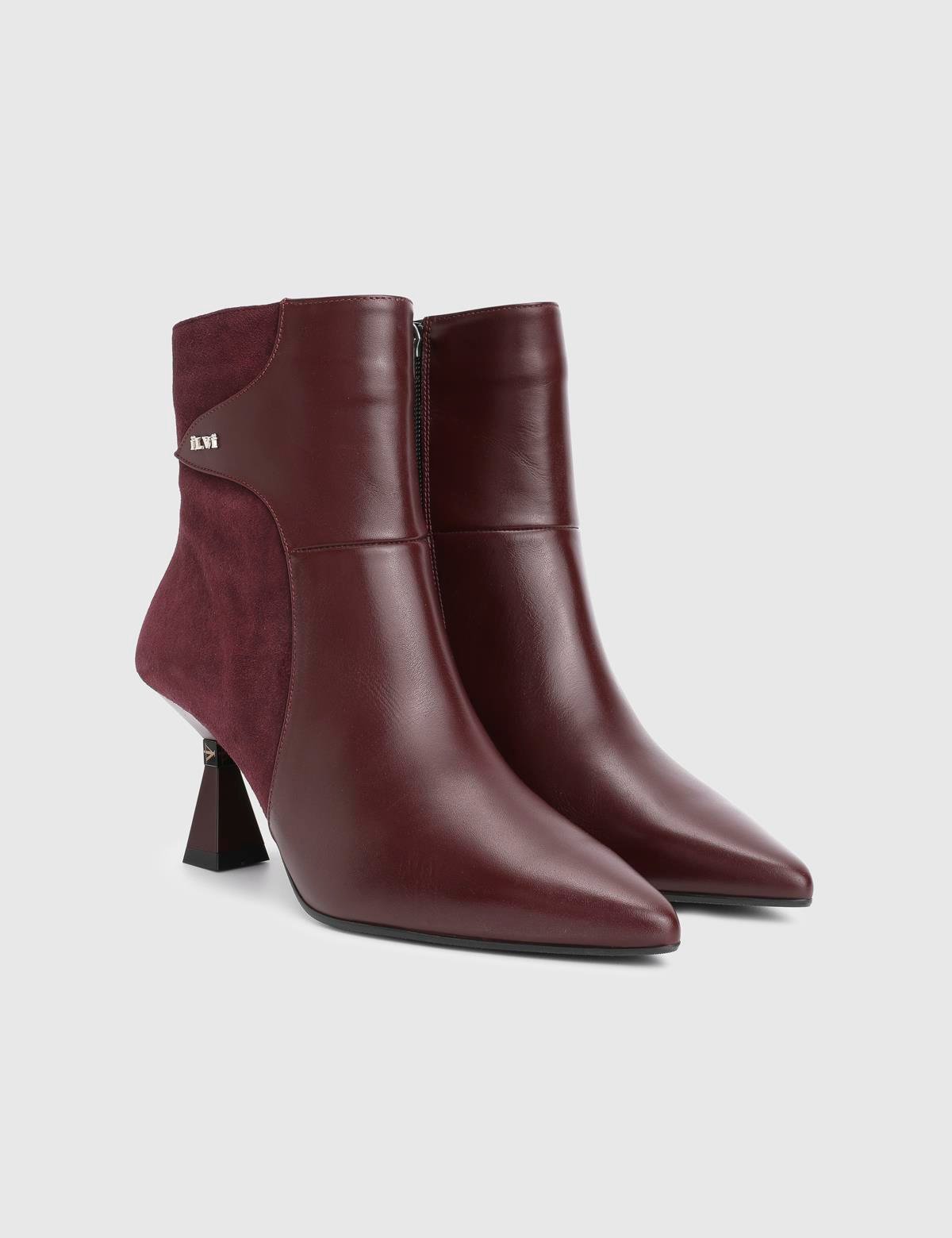 Patsy Burgundy Suede Leather Women's Heeled Boot