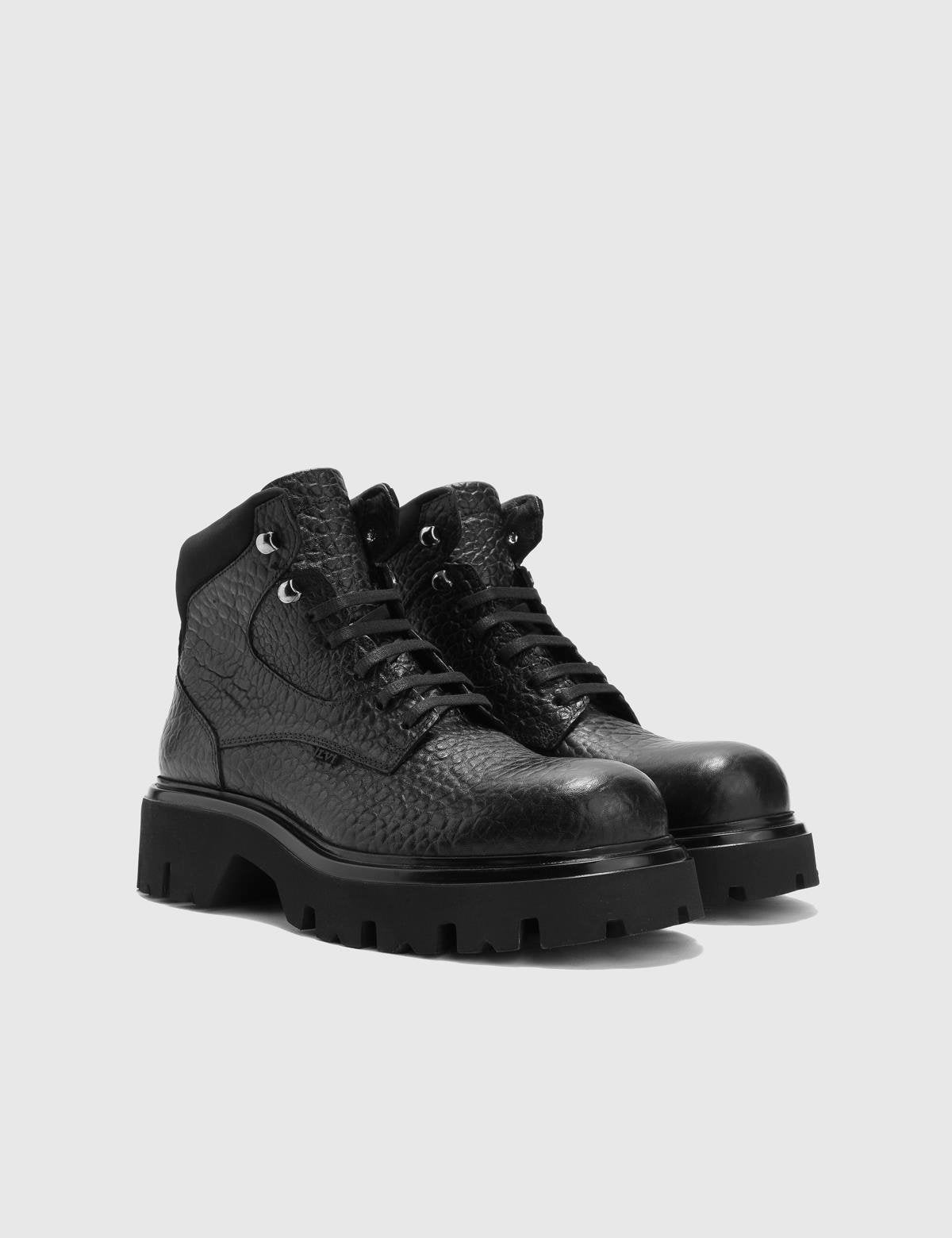 Pele Black Floater Leather Men's Boot