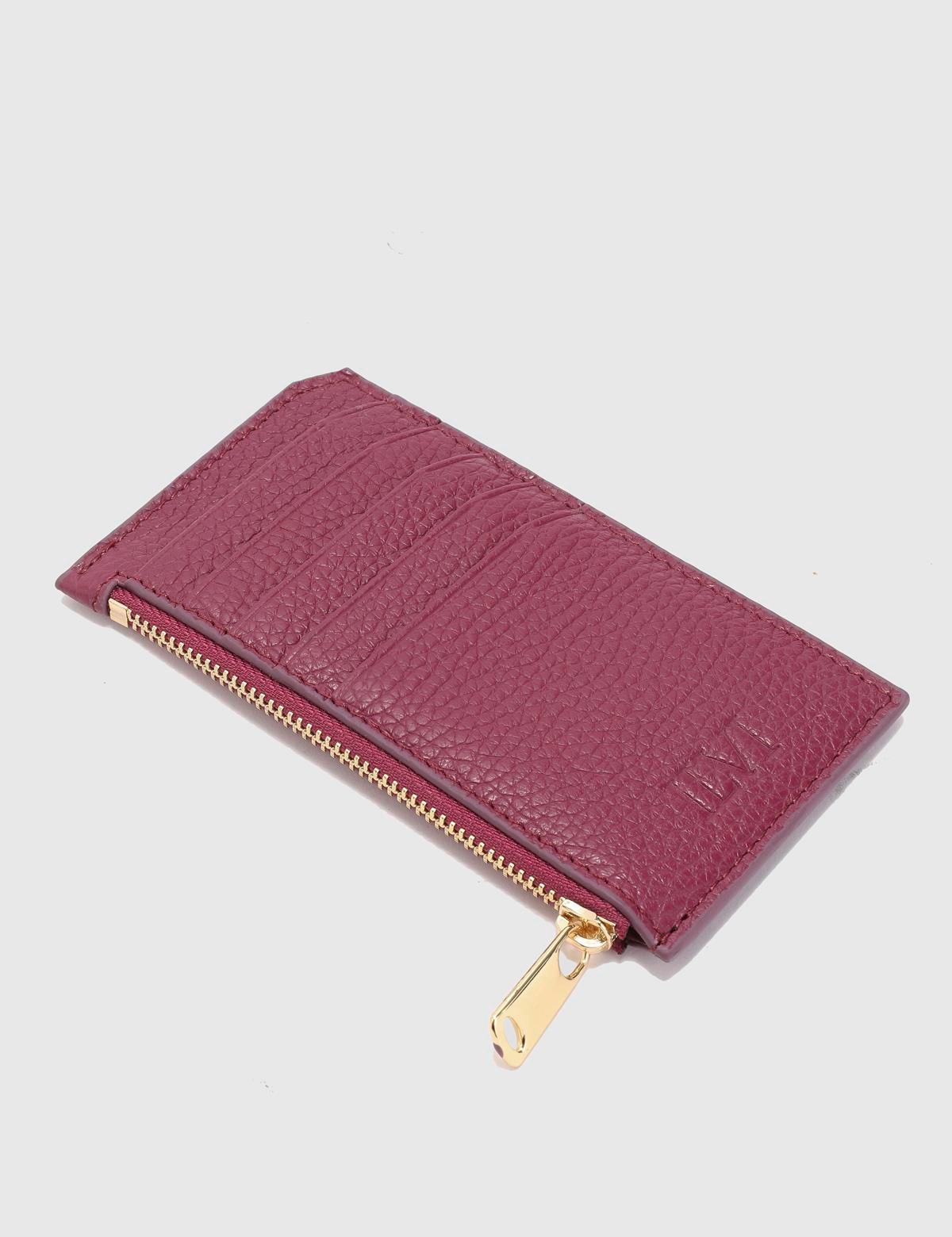 Pereira Purple Floater Leather Unisex Card Holder