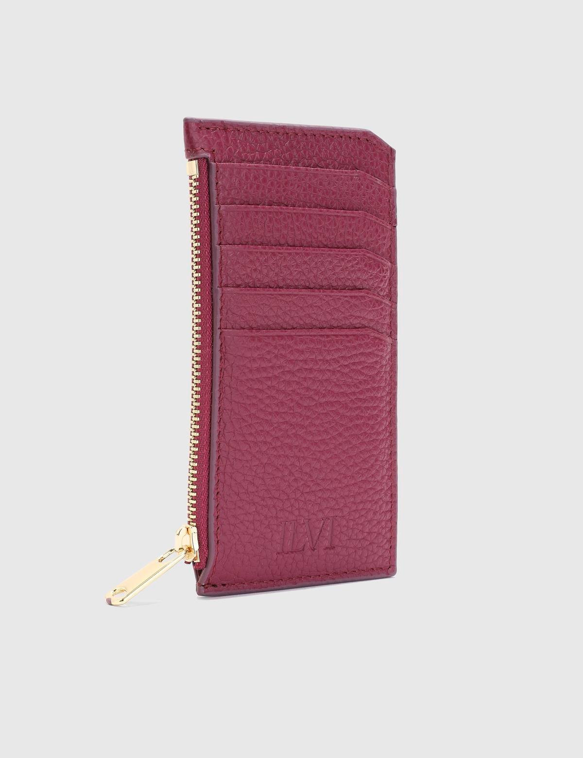 Pereira Purple Floater Leather Unisex Card Holder