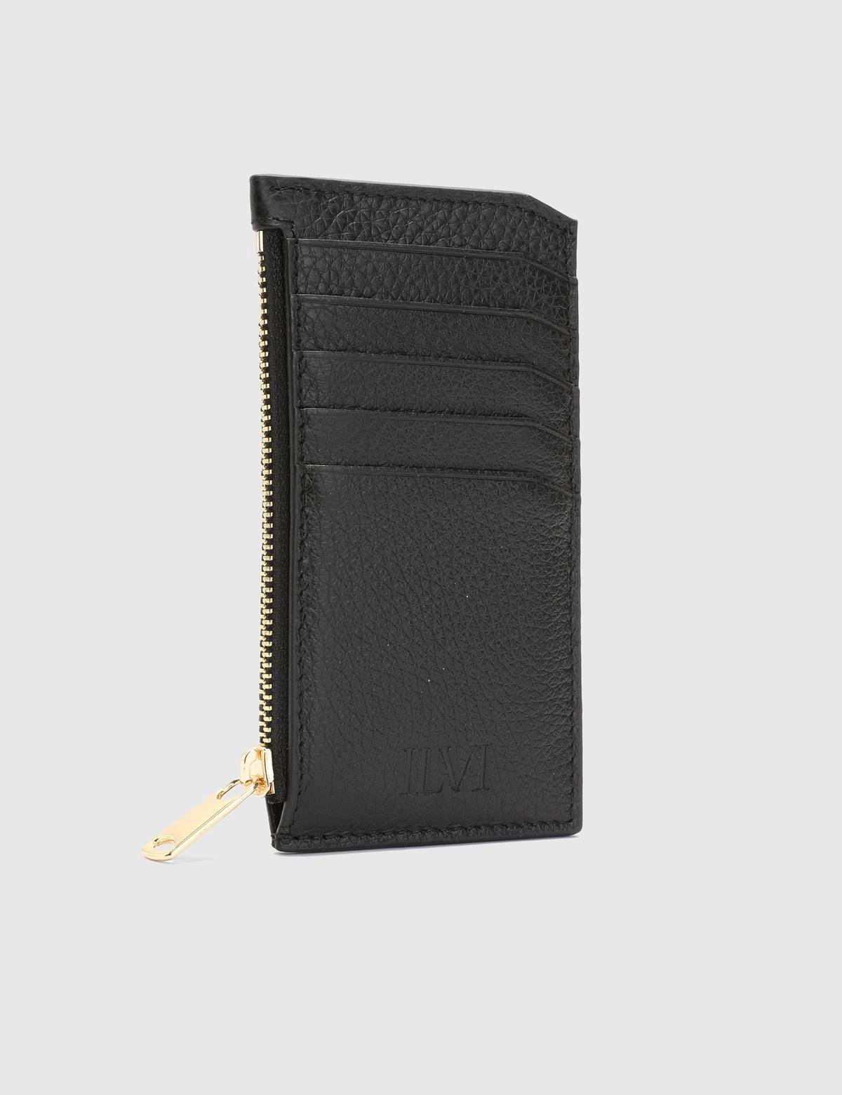 Pereira Black Floater Leather Unisex Card Holder
