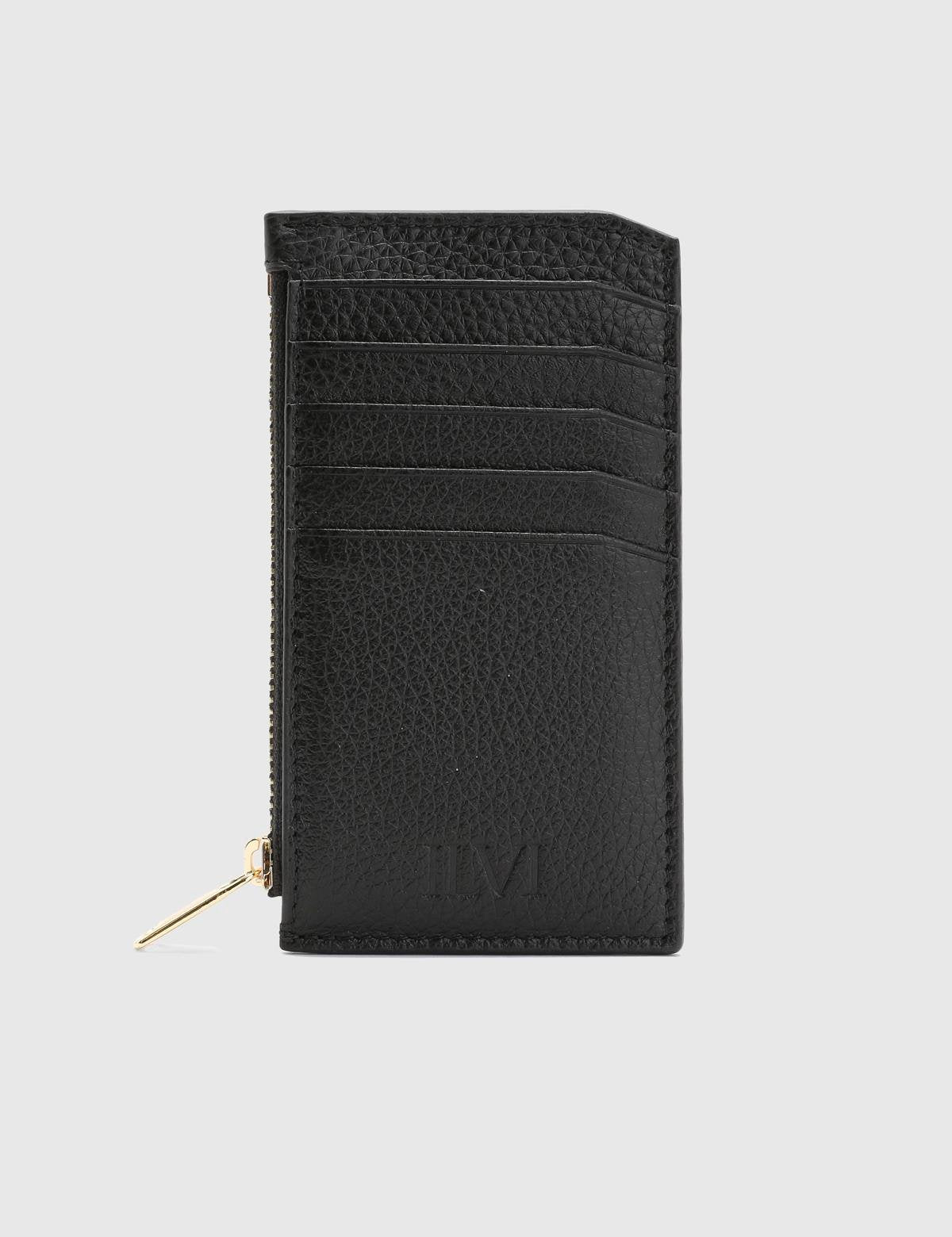 Pereira Black Floater Leather Unisex Card Holder
