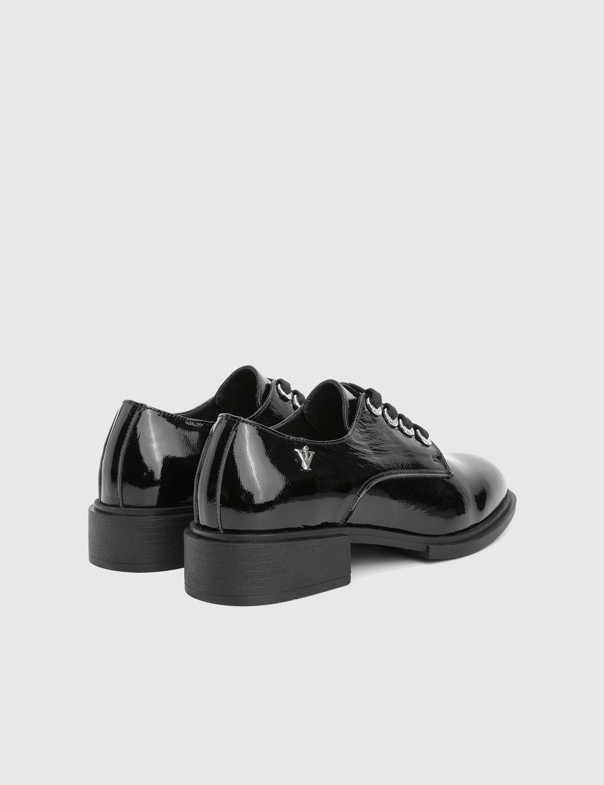 Pertis Black Patent Leather Women's Oxford