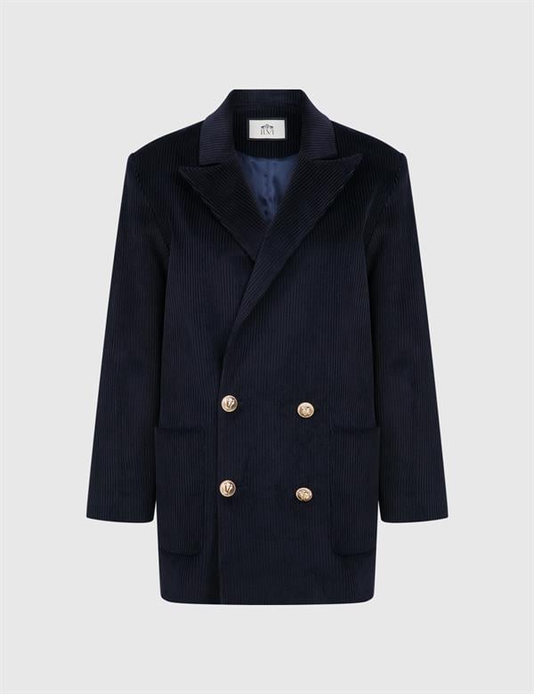 Petro Navy Blue Women's Oversized Jacket