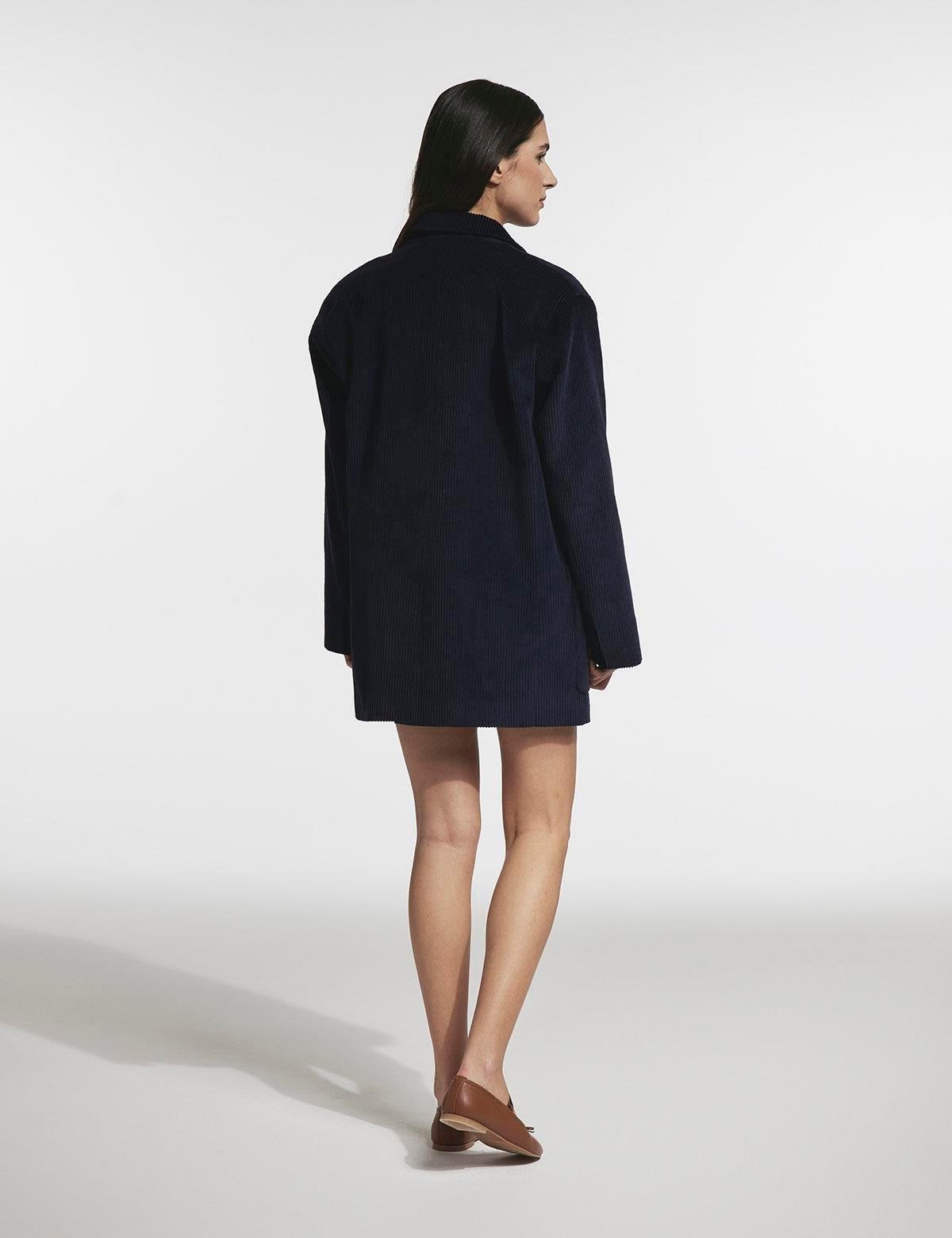 Petro Navy Blue Women's Oversized Jacket