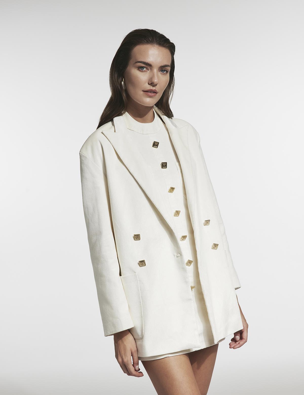 Petro Ecru Women's Oversized Jacket