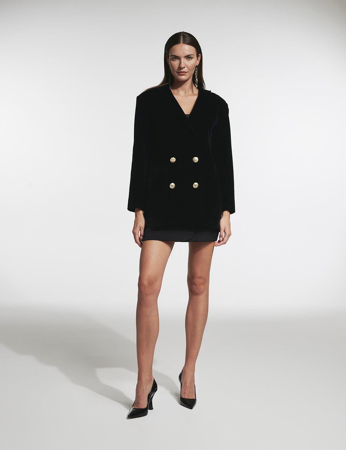 Petro Black Women's Oversized Jacket