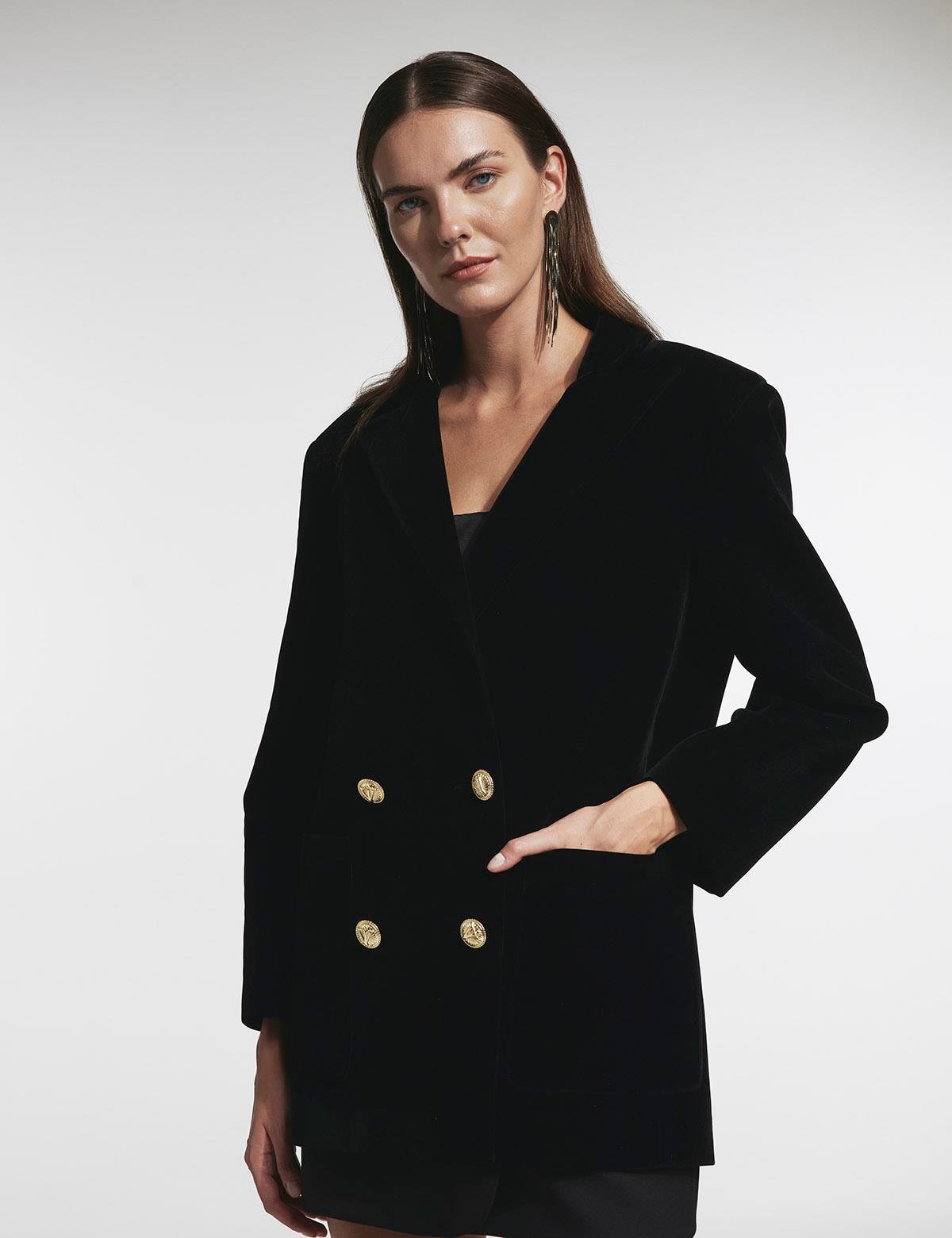 Petro Black Women's Oversized Jacket