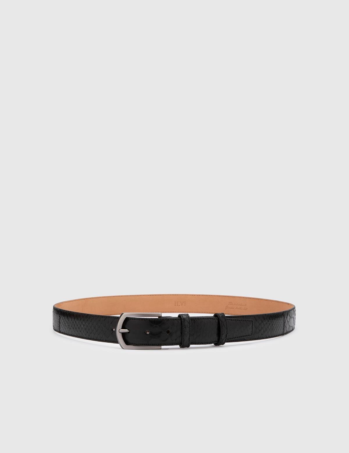 Pham Black Snake Leather Men's Belt