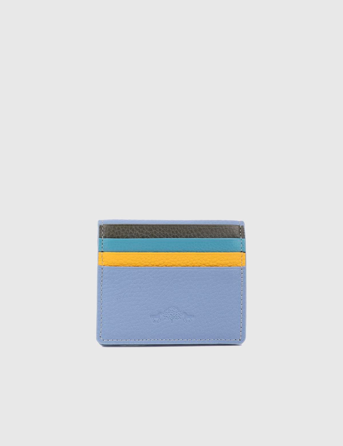 Piura Blue Leather Unisex Card Holder