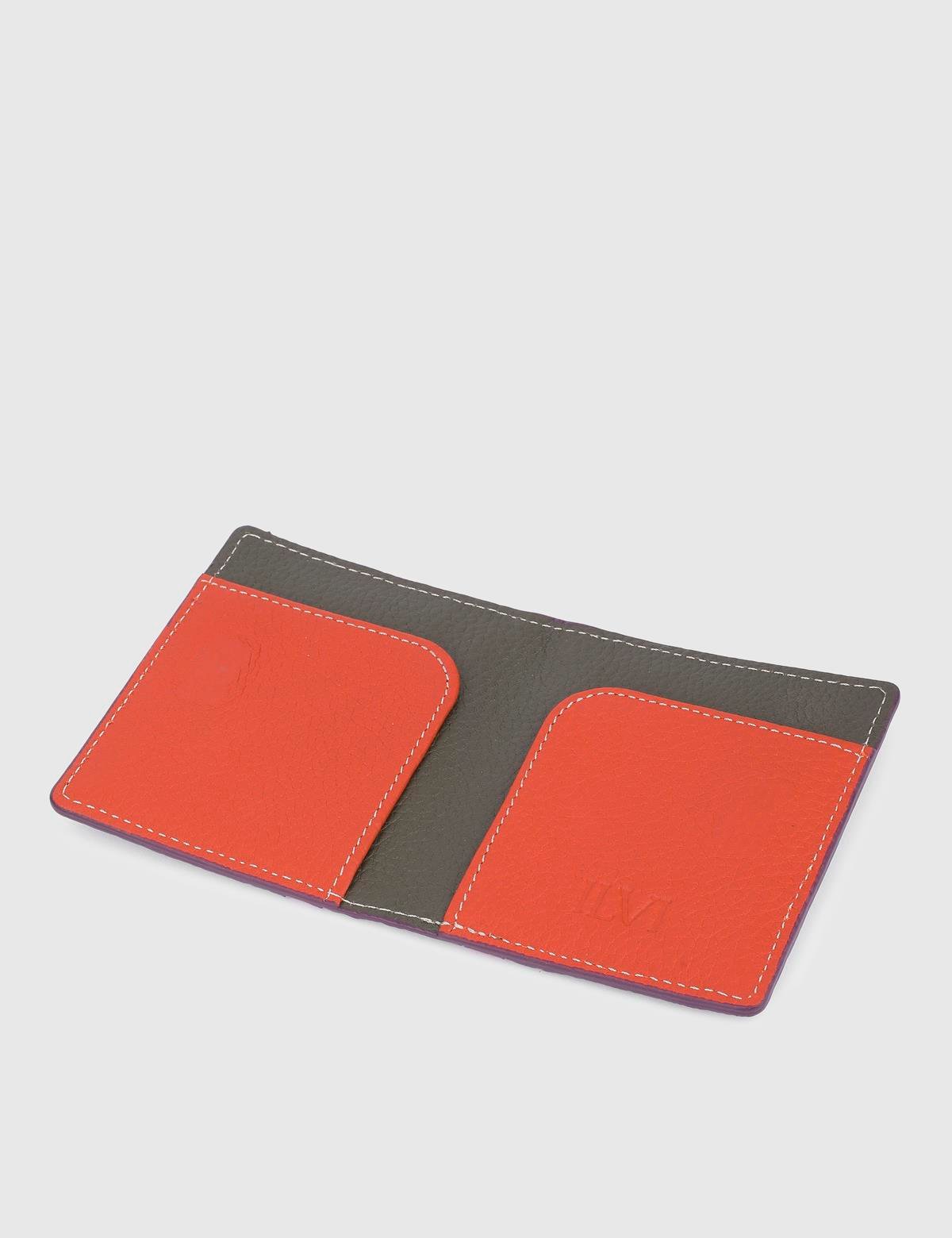 Piura Purple Leather Unisex Card Holder
