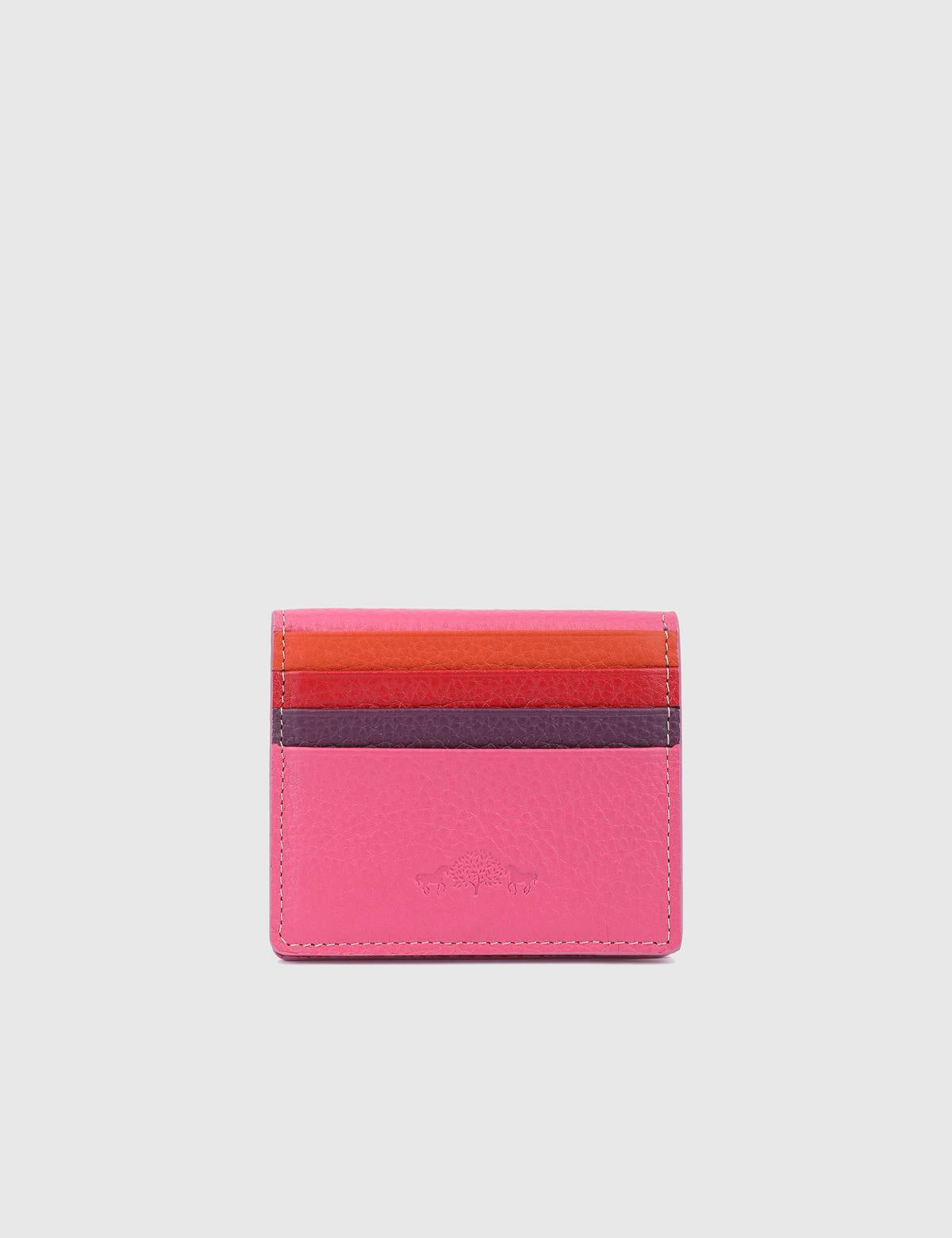 Piura Pink Leather Unisex Card Holder