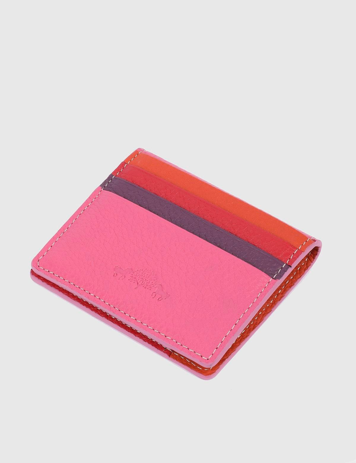 Piura Pink Leather Unisex Card Holder
