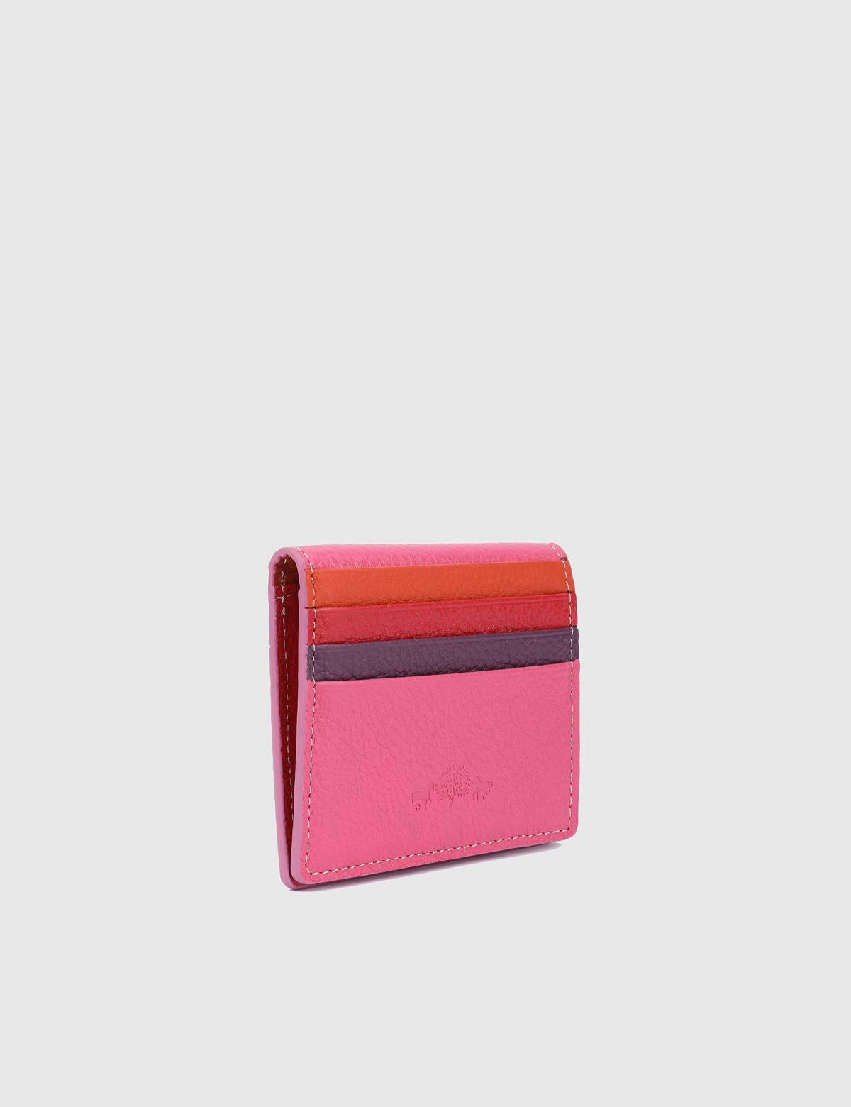 Piura Pink Leather Unisex Card Holder