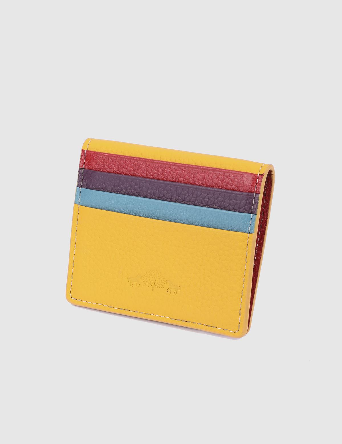 Piura Yellow Leather Unisex Card Holder