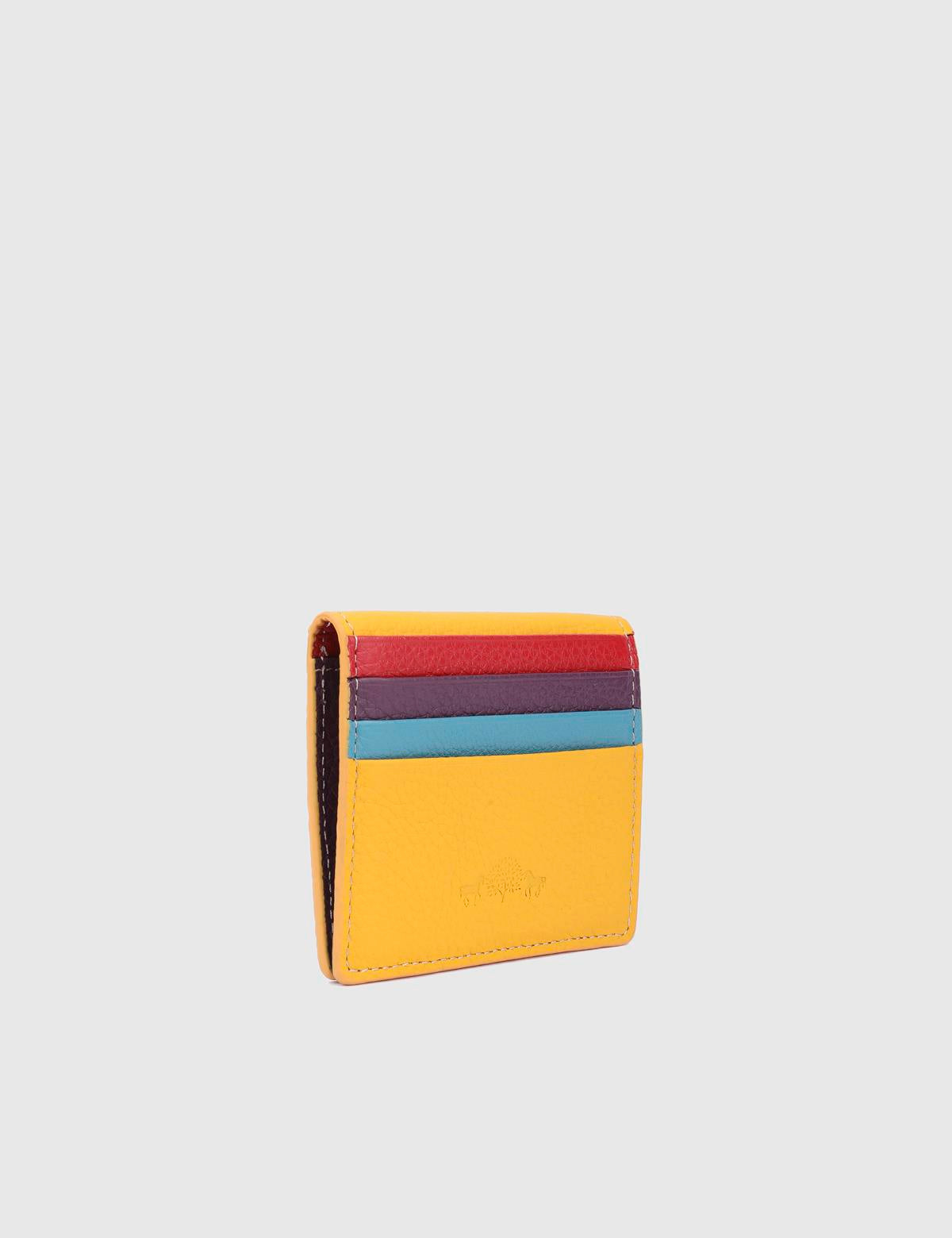 Piura Yellow Leather Unisex Card Holder