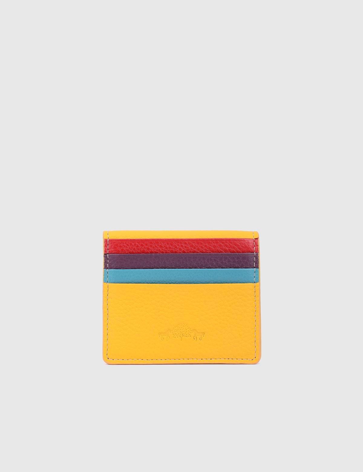 Piura Yellow Leather Unisex Card Holder