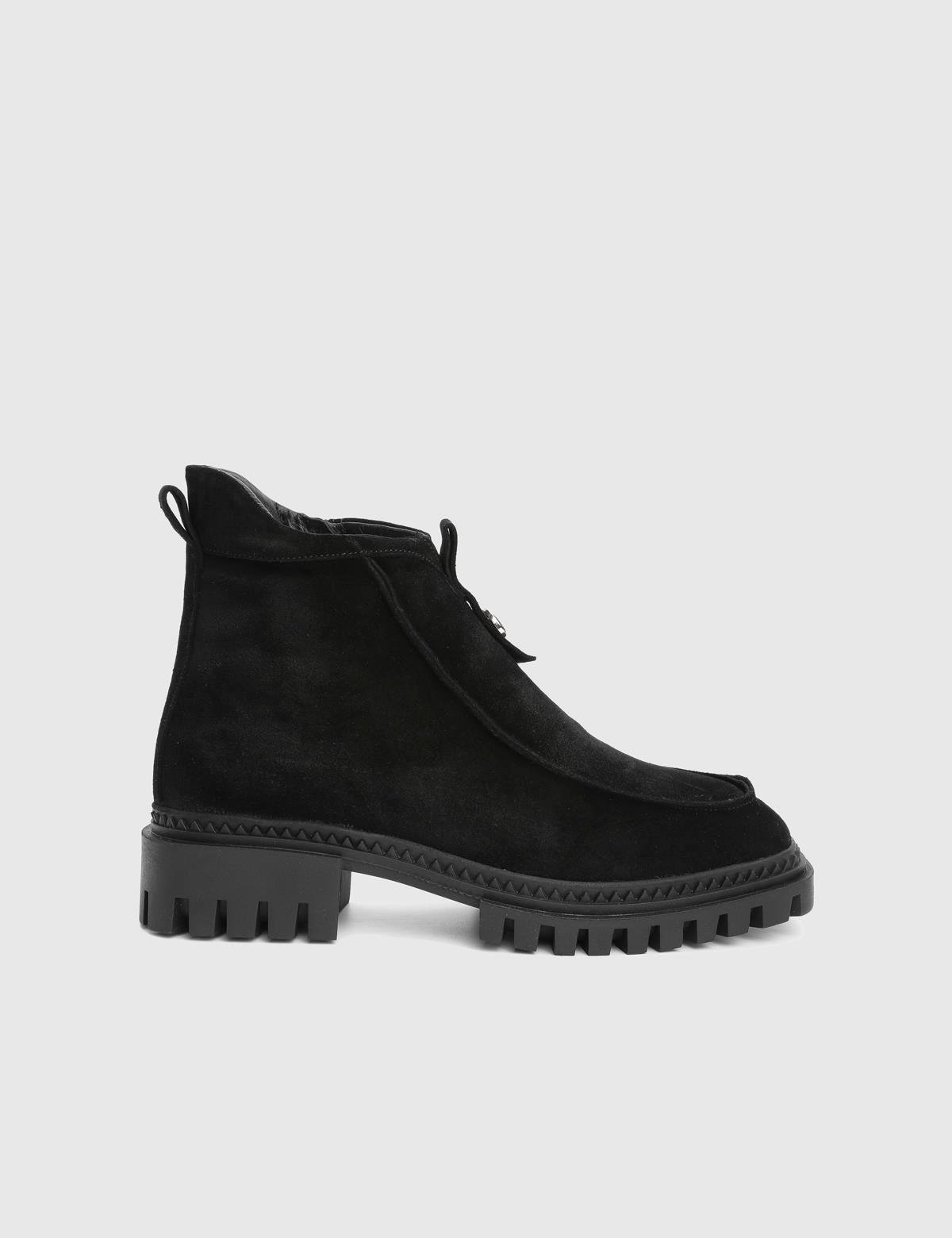 Poke Black Suede Leather Women's Boot