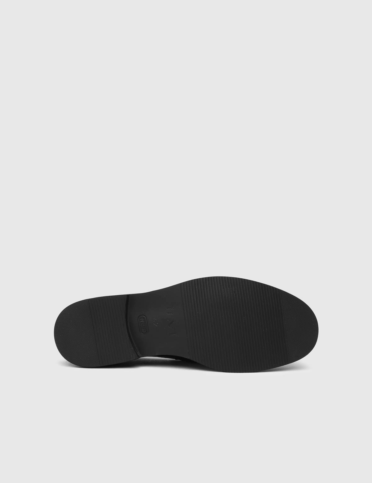 Polten Black Leather Men's Loafer