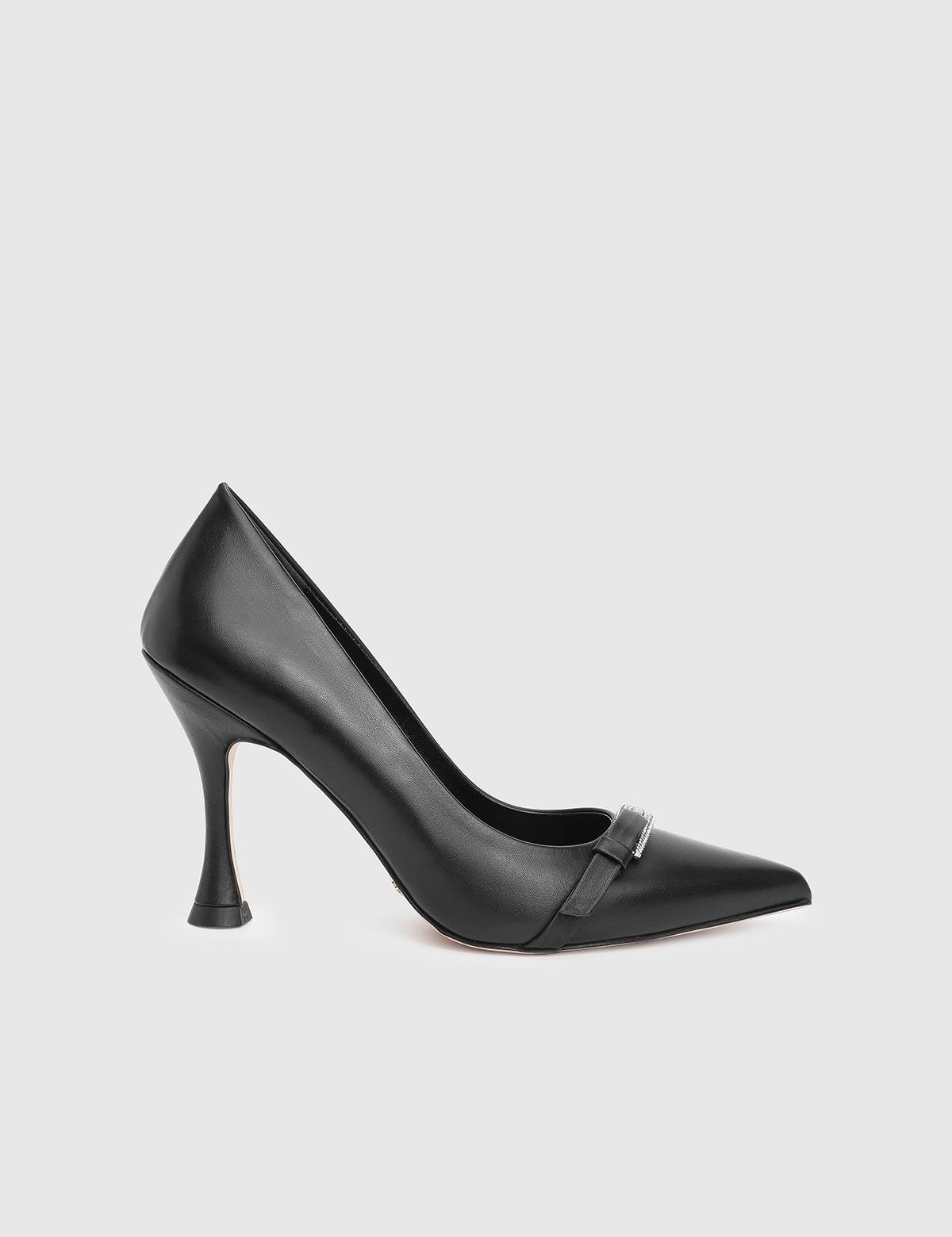 Puerto Black Leather Women's Pump